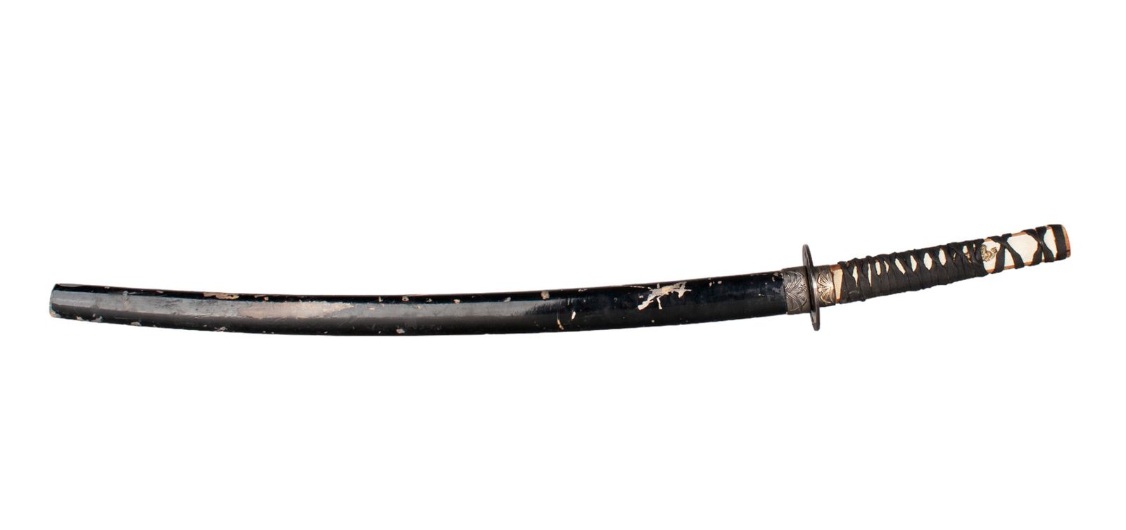 photo furniture Early 20th Century Recreation Of An Edo /Meiji Period Black Samurai Katana/Long Sword With Scabbard
