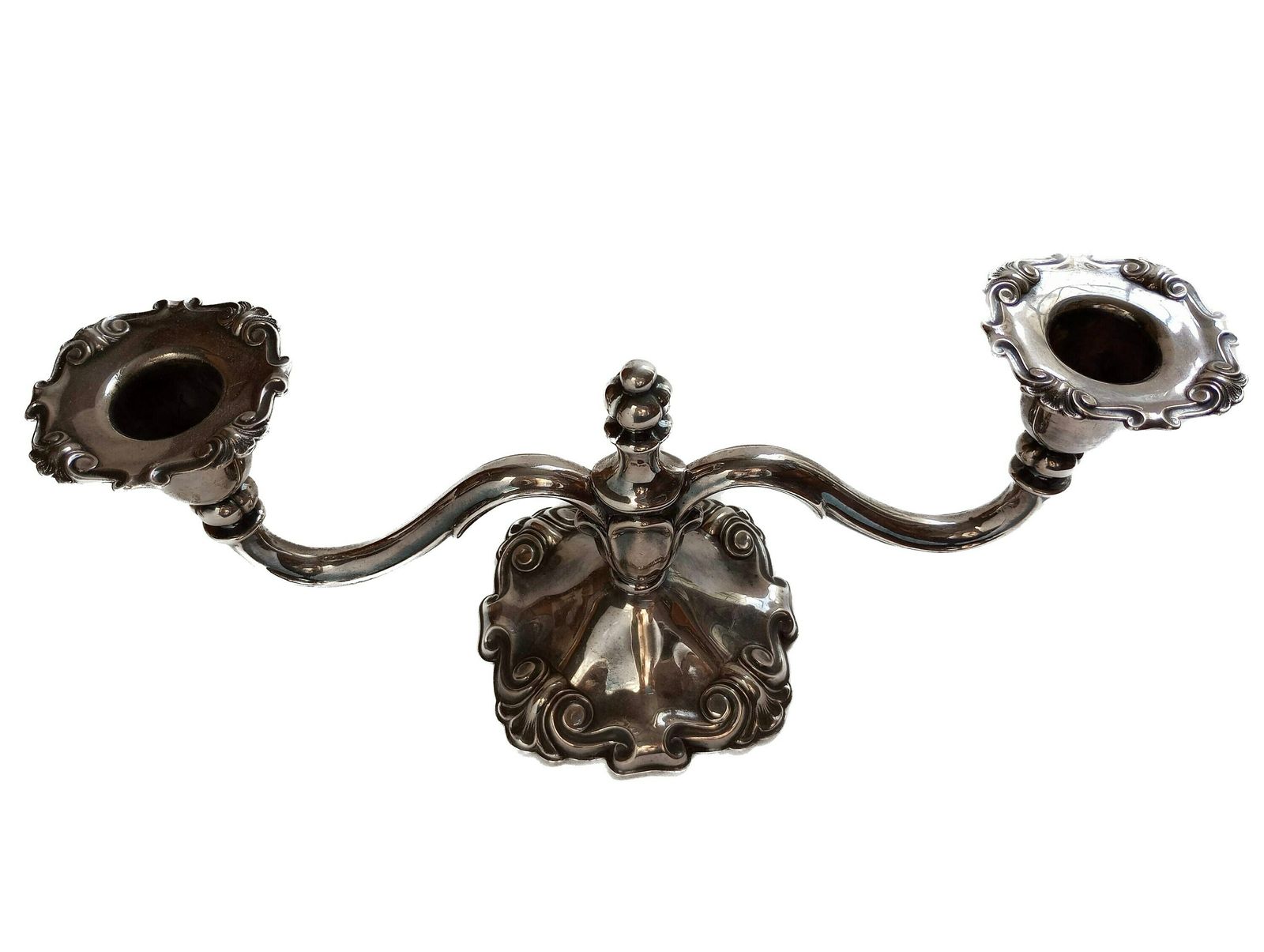Beautiful Antique Edwardian Silver Plate Two Arm Candelabra photo Home Decor