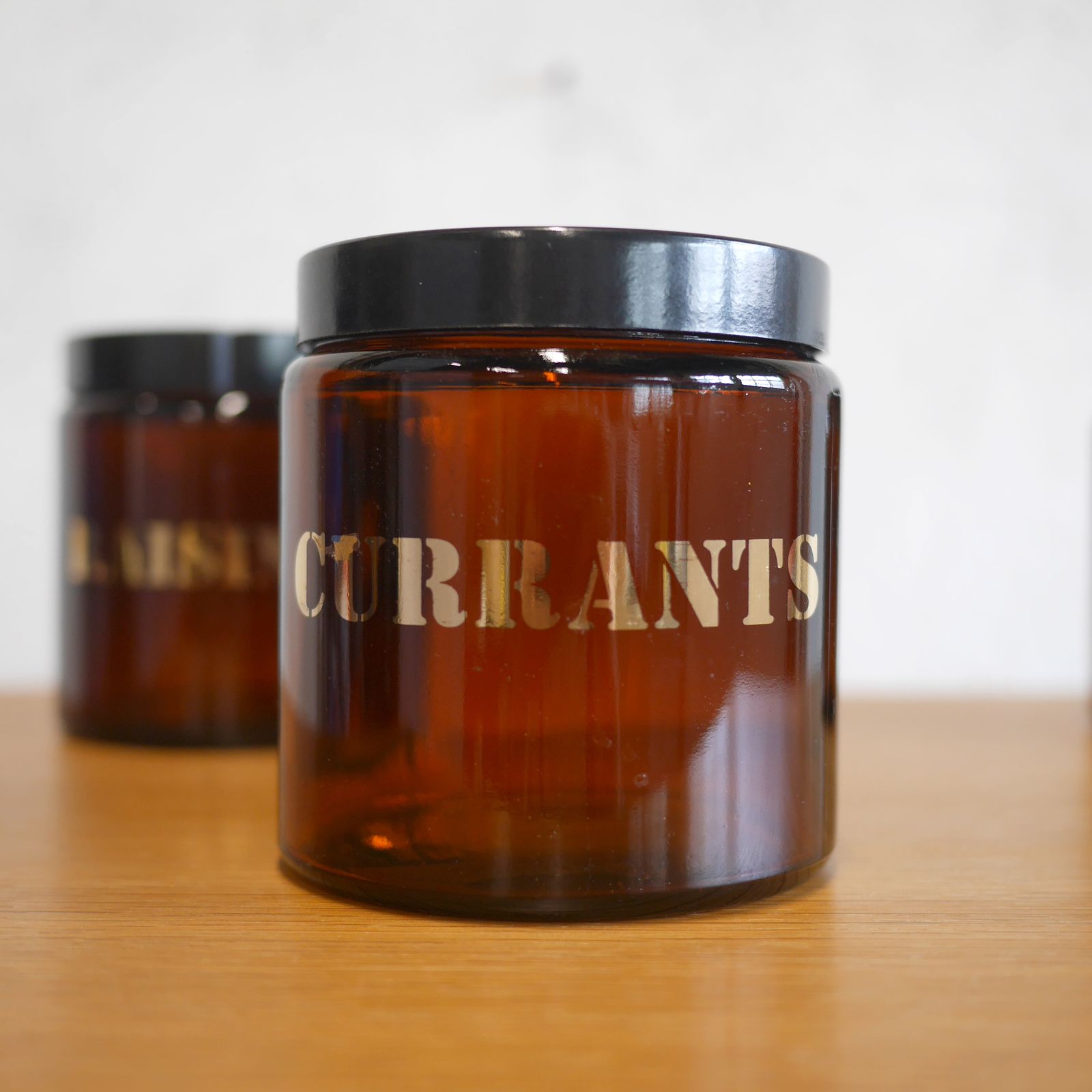 Set 3 Mid Century Brown Glass Storage Container Jar Currant photo vintage