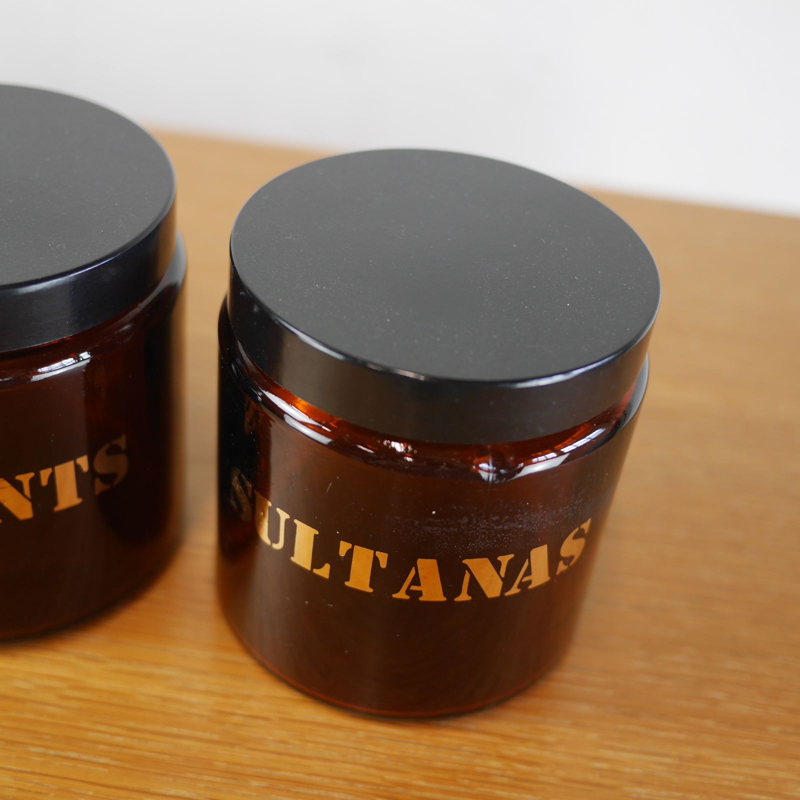 photo buy Set 3 Mid Century Brown Glass Storage Container Jar Currant