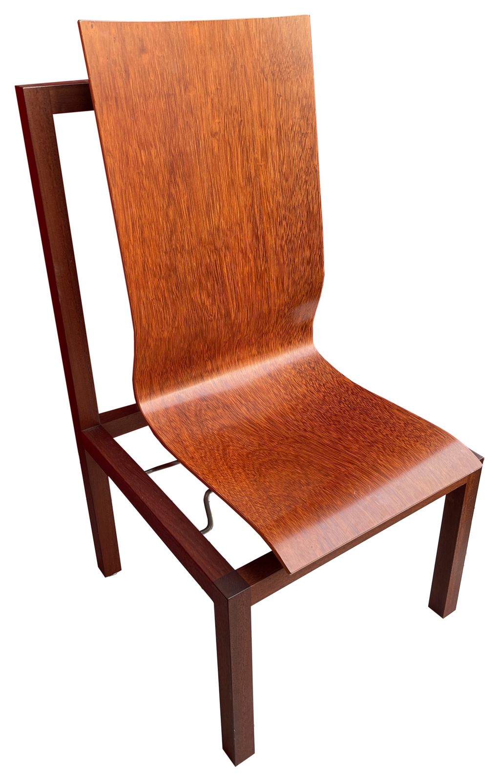 B.N.F. Chair By Gaëlle Lauriot Prévost And Dominique Perrault In Doussie Wood. The Original Martin Stoll Edition,  Numbered 124, 1995 photo furniture