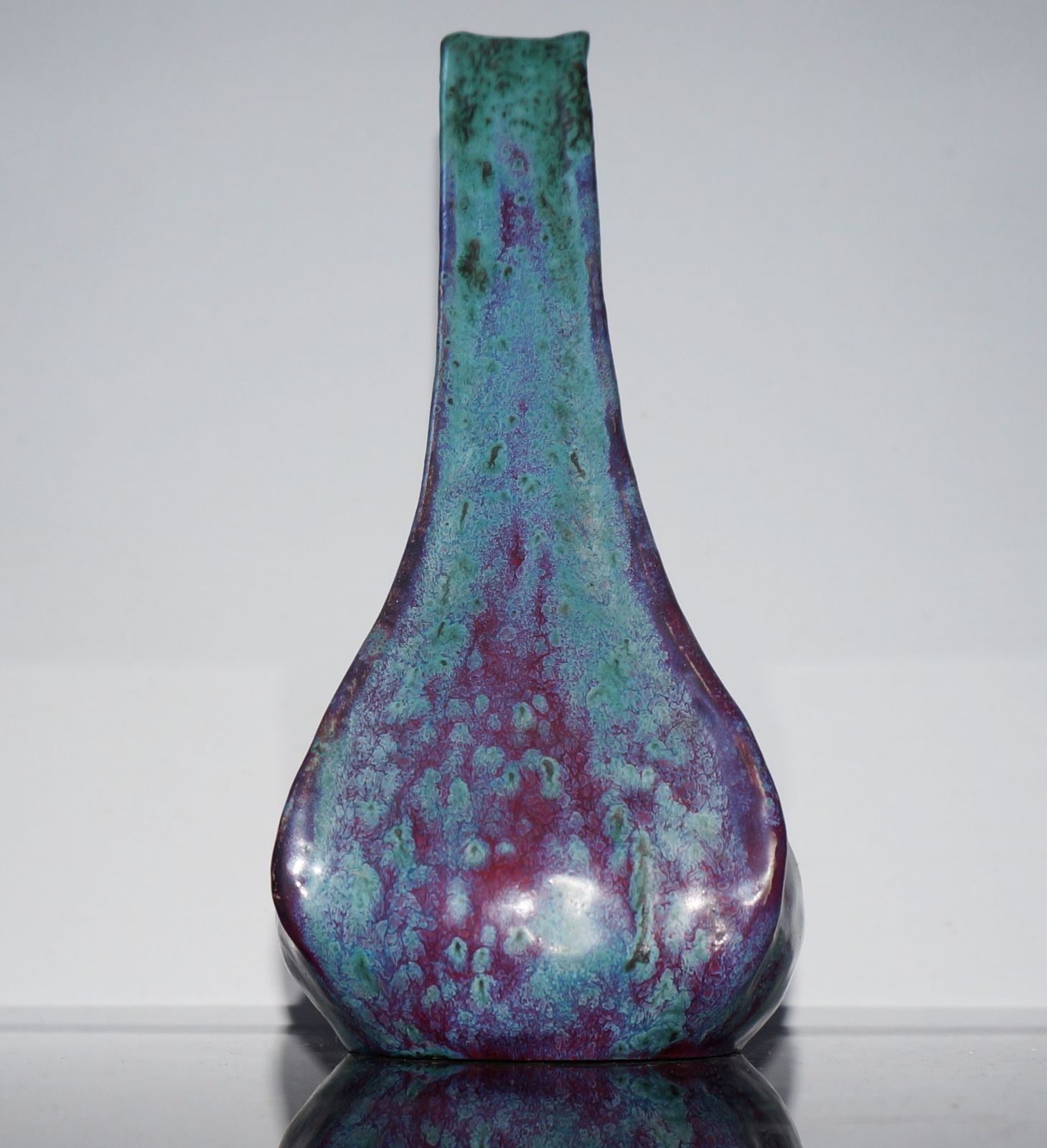 Pierre Adrien Dalpayrat Organic Vase With Oxblood And Jasper Blue Glaze, France Ca. 1900 photo Home Decor