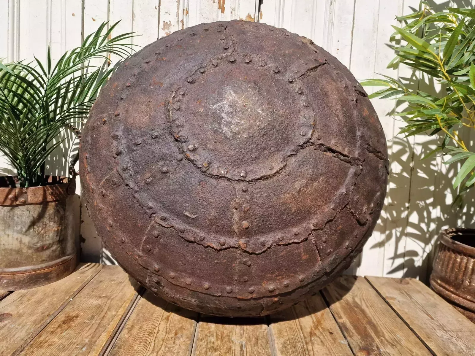 photo for sale Large Antique Original Indian Kadai Fire Pit Bbq Drinks Ice Cooler Planter