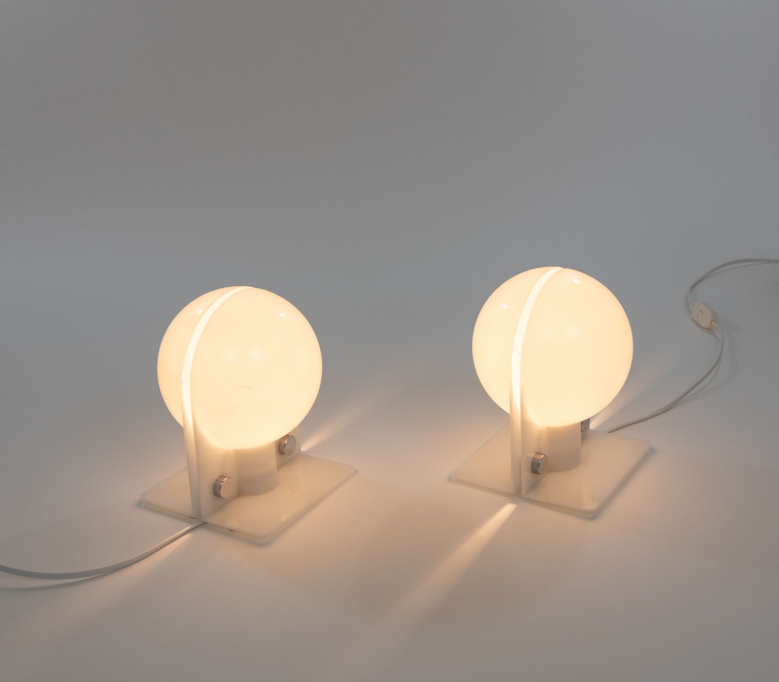 Pair Of Sirio Table Lamps By E. Lampa And S. Brazzoli For Harvey Guzzini, 1970s photo for sale