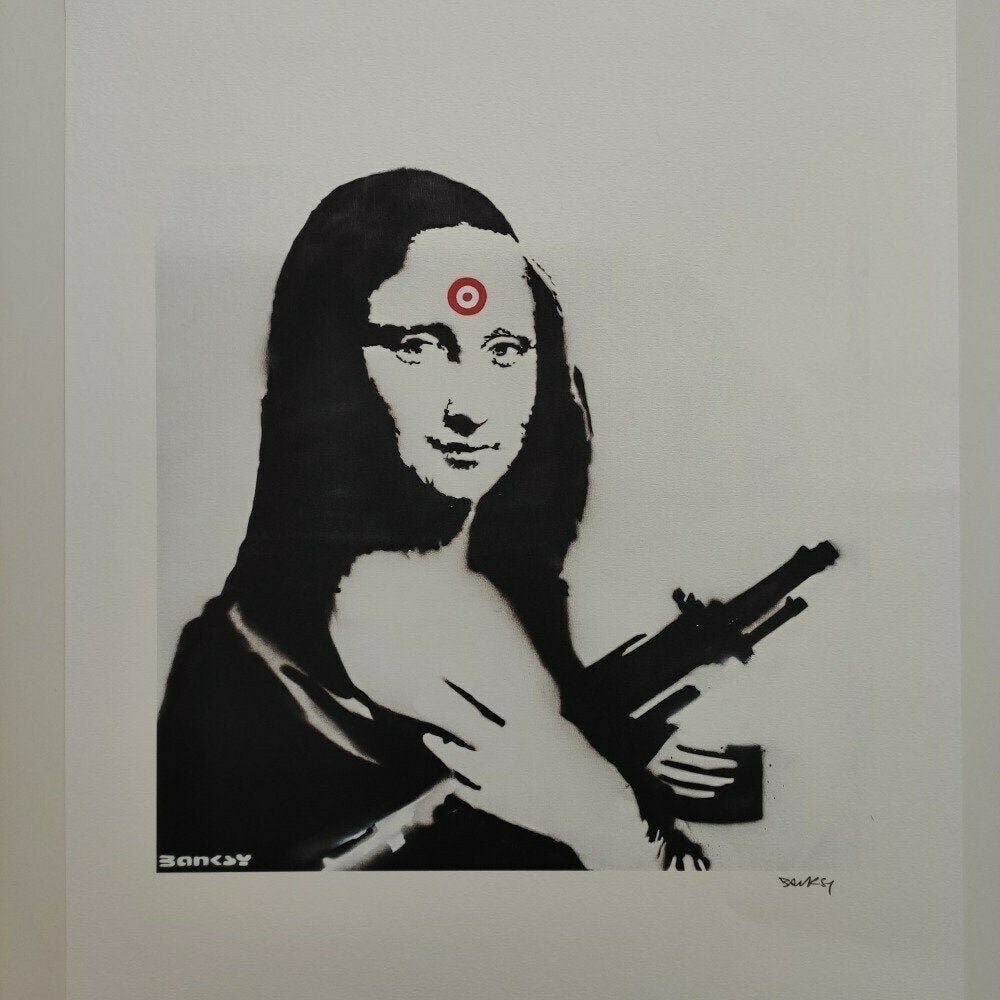 Banksy Mona Lisa   Certificate (Banksy Wall Art, Banksy Lithograph, Banksy Gift,