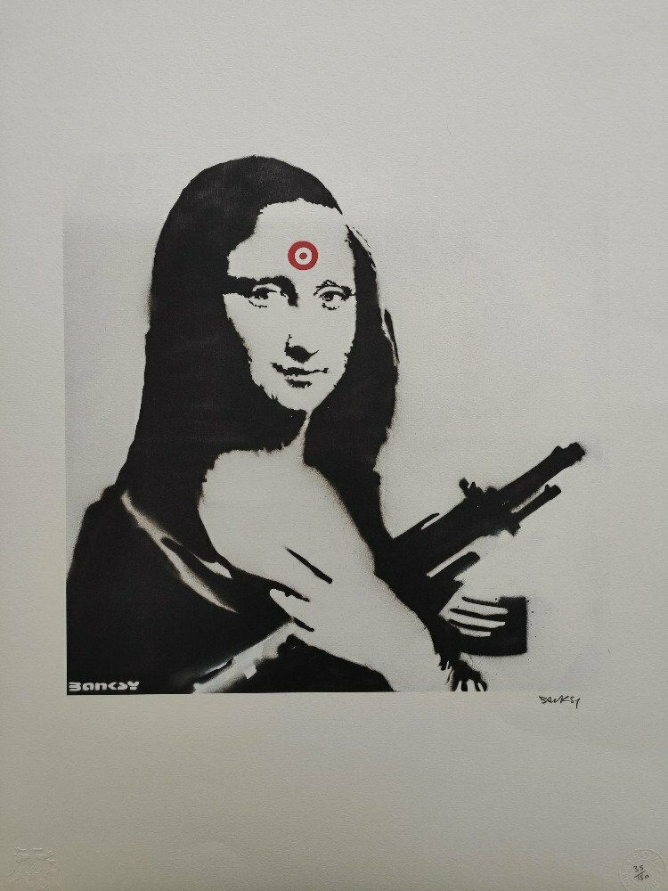 Banksy Mona Lisa   Certificate (Banksy Wall Art, Banksy Lithograph, Banksy Gift, photo furniture