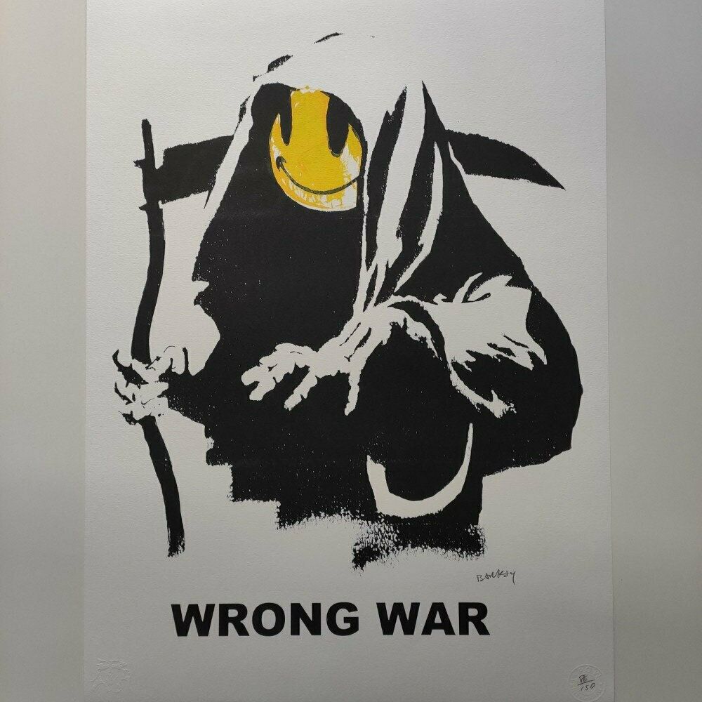 Banksy Signed   Wrong War   Certificate (Banksy Wall Art, Banksy Lithograph, Ban