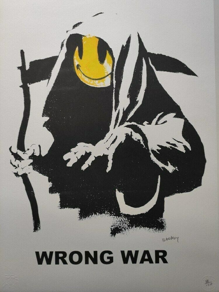 Banksy Signed   Wrong War   Certificate (Banksy Wall Art, Banksy Lithograph, Ban photo furniture