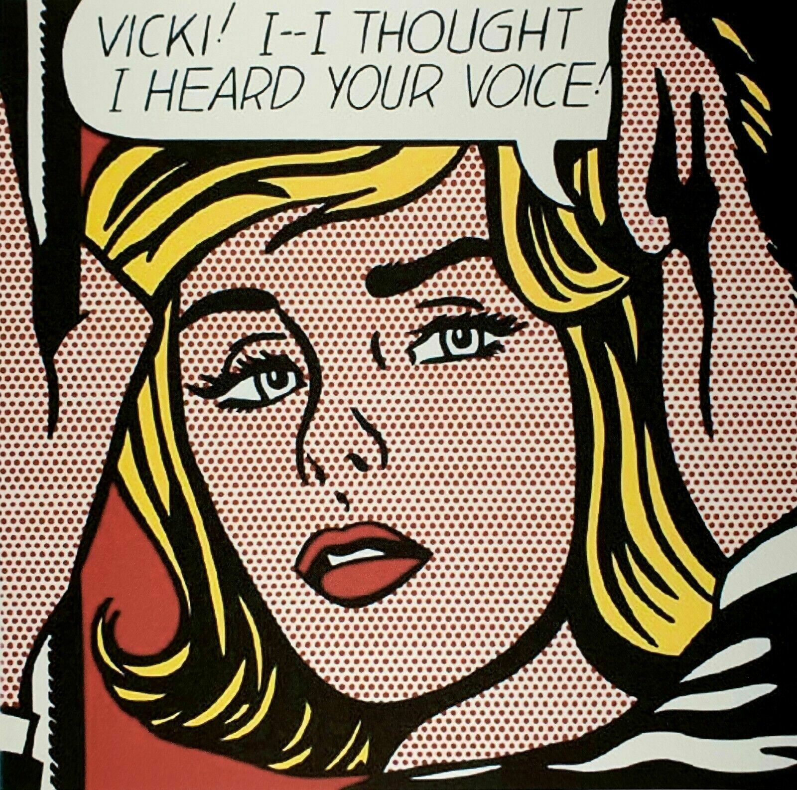 Roy Lichtenstein, Vicki!I I Thought I Heard Your Voice!, Plate Signed Lithograph photo furniture