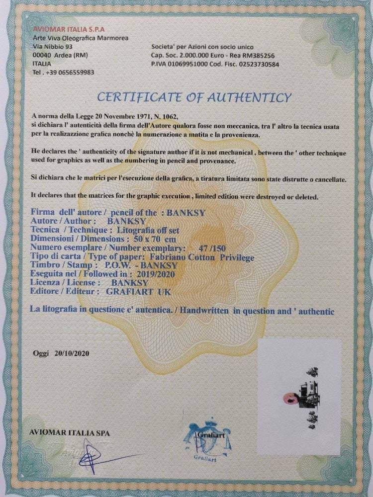 Banksy Signed   Donut   Certificate (Banksy Donut Print, Banksy Wall Art, Banksy photo 306.0