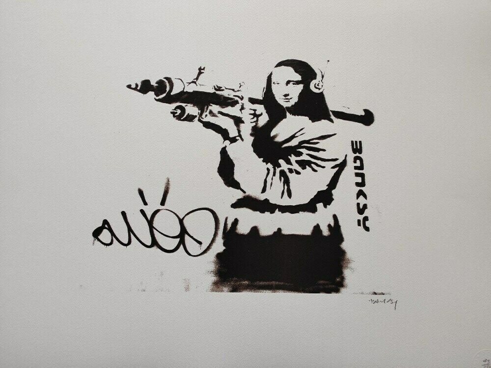 Banksy Signed   Mona Lisa   Certificate (Banksy Wall Art, Banksy Lithograph, Ban photo furniture
