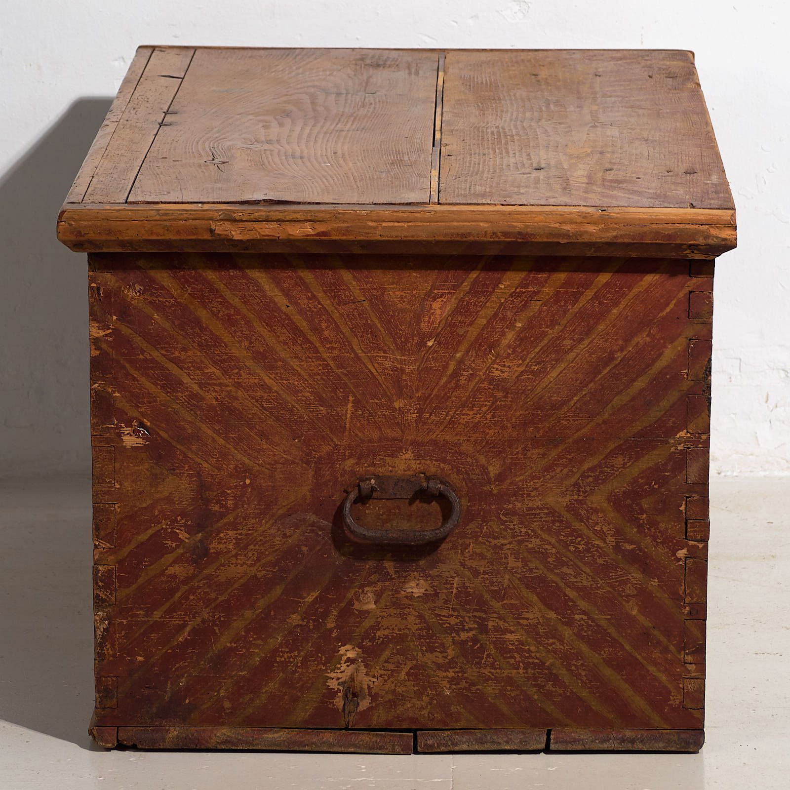 Antique Storage Trunk With Floral Motifs (C.1865) #14 photo Furniture