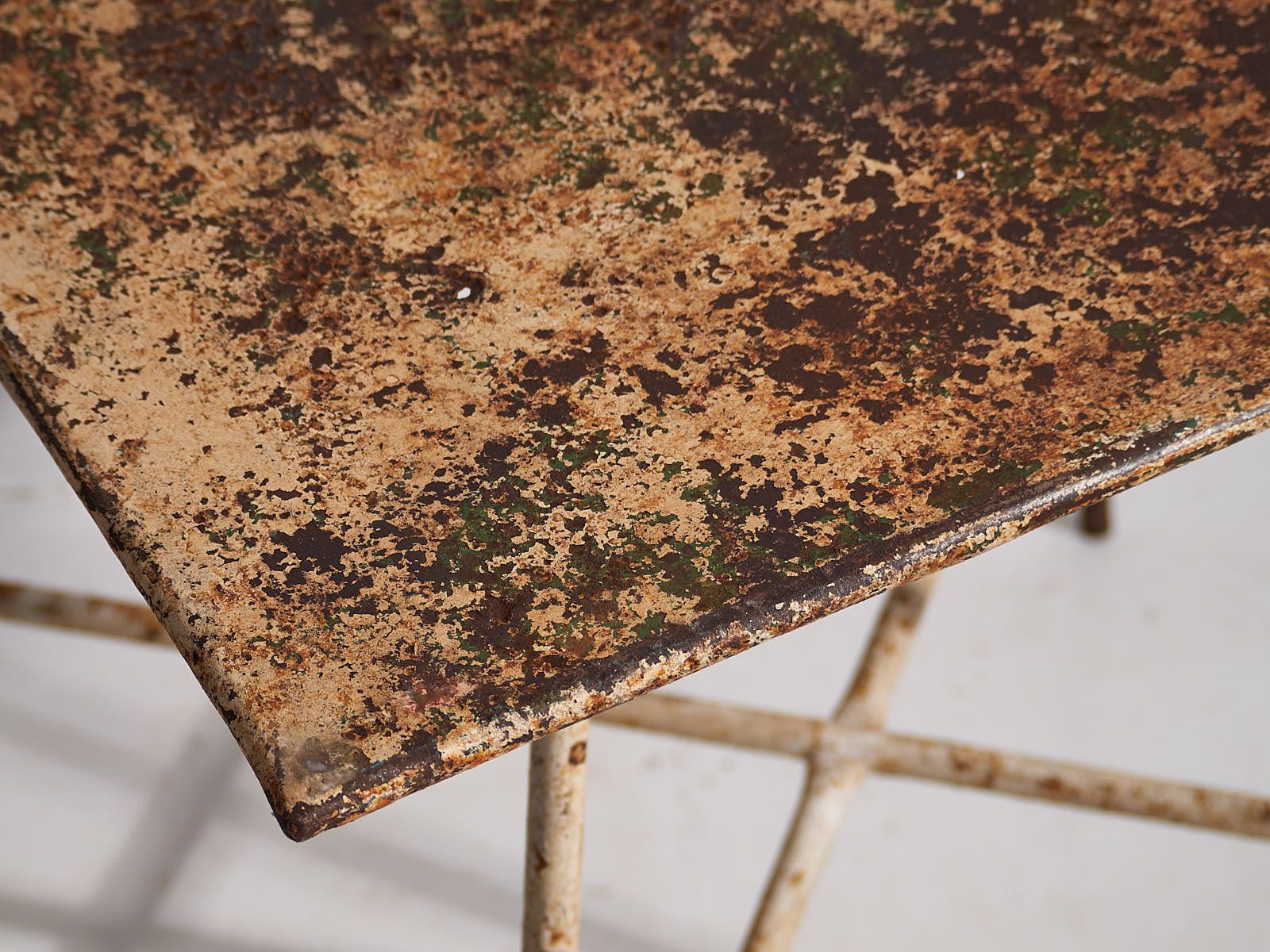 Antique Garden Table With White Patina (C.1920) #22 photo vinterior