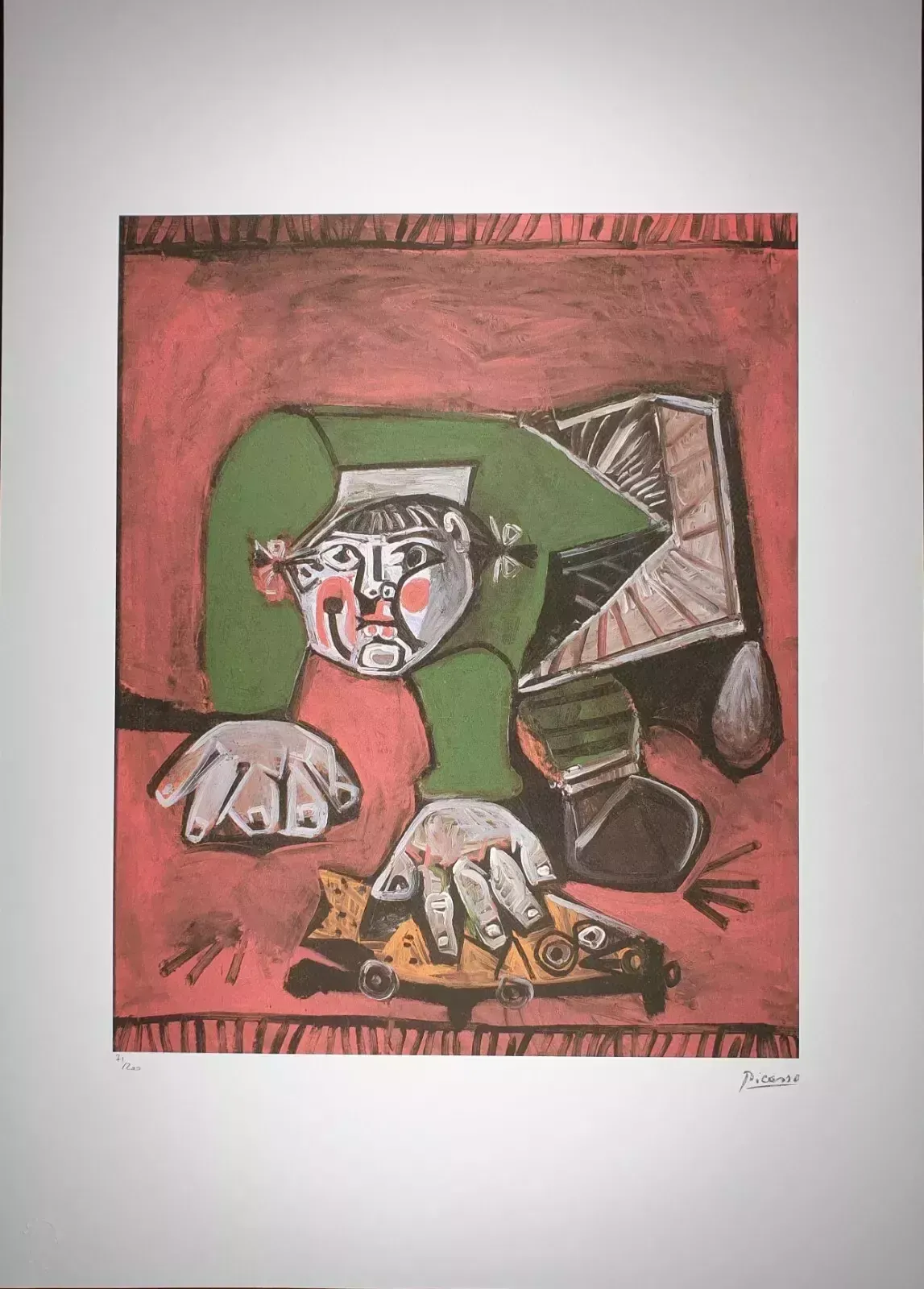 Pablo Picasso, Paloma With Celluloid Fish, Plate Signed Lithograph photo Art