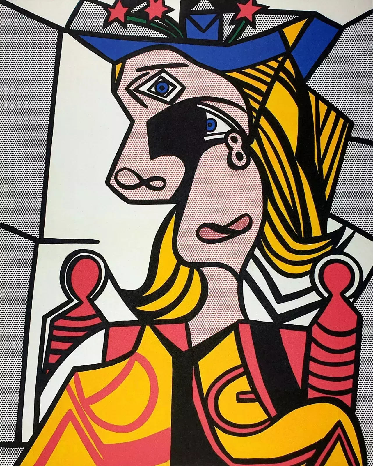 After Roy Lichtenstein (1923–1997) Woman With Flowered Hat – Limited Edition Plate Signed Lithograph photo furniture