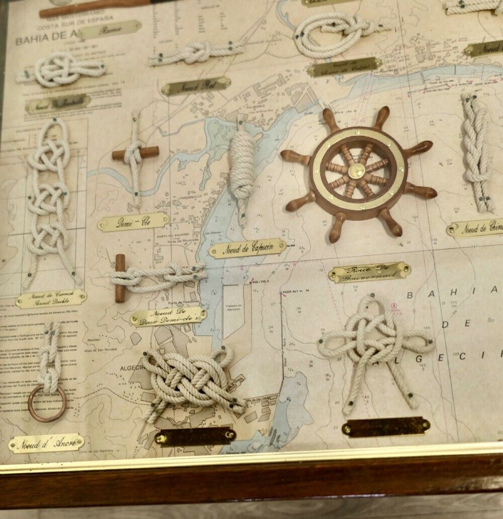 Nautical Theme Shadow Box In The Form Of A Butlers Tray photo for sale
