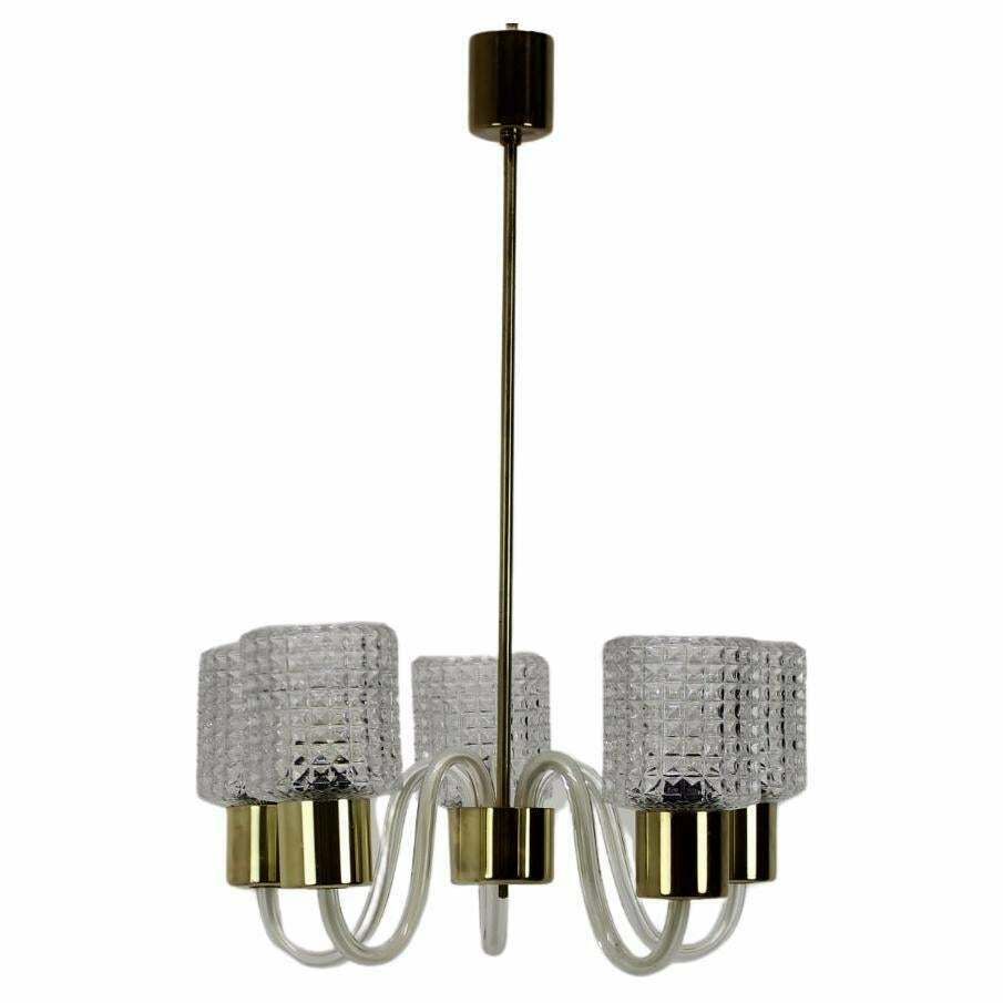 Art Deco Glazen Kroonluchter Van Kamenicky Senov, Ca. Jaren 1960, Tsjecho Slowakije