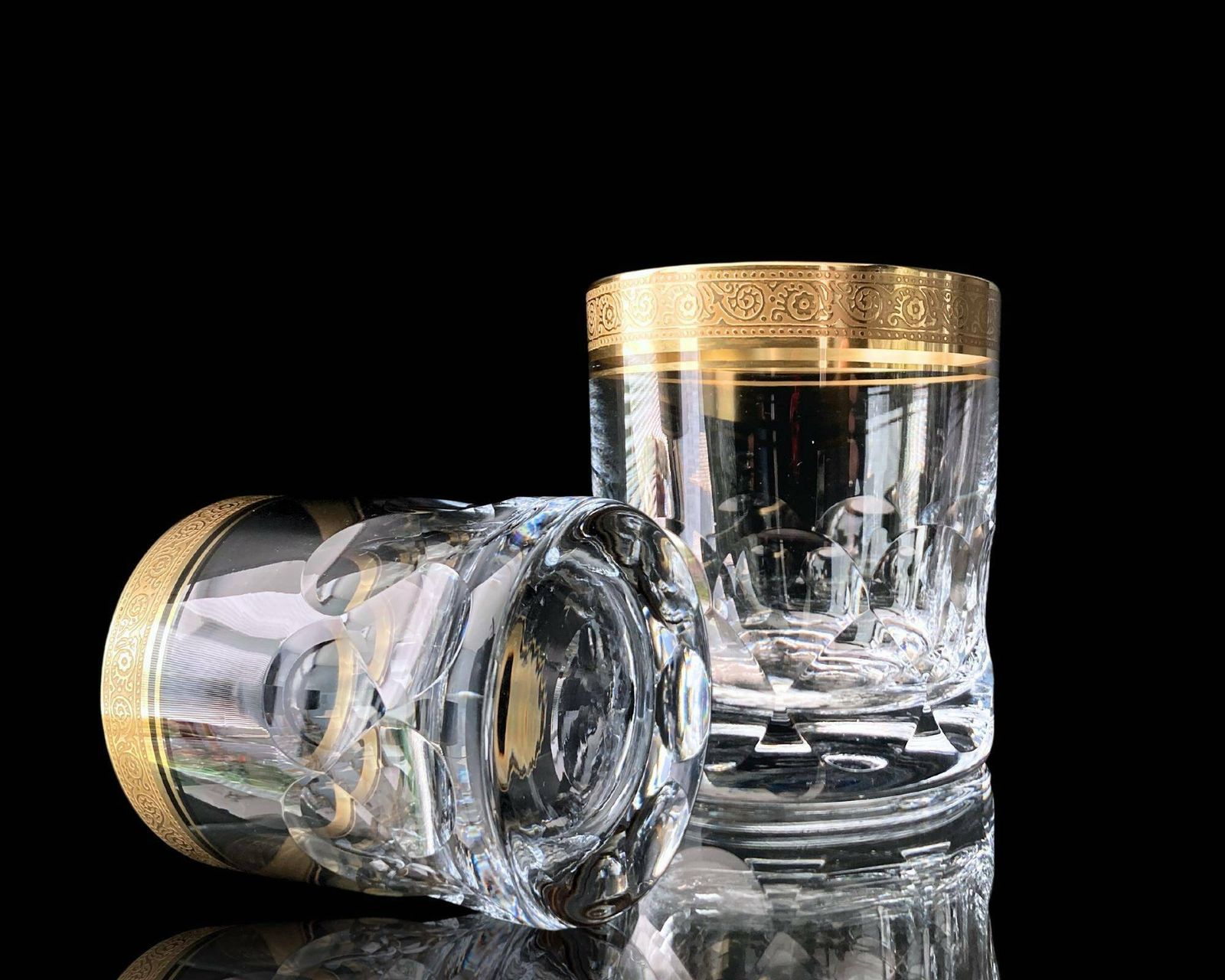 Crystal Whiskey Glasses Gold | 2pcs | Theresienthal Bernadotte
