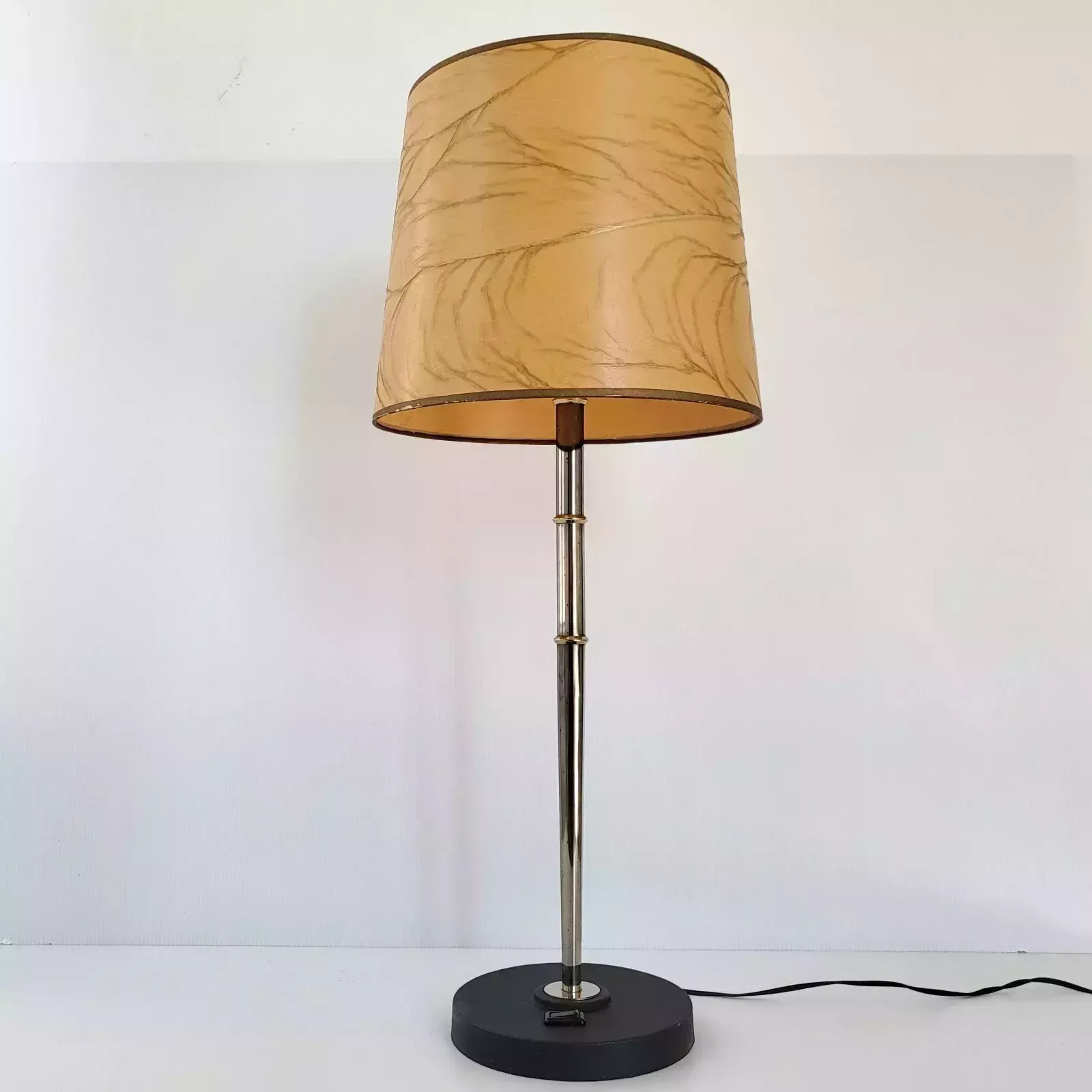 Vintage Table Lamp Maison Arlus 1950 Brass & Steel 50s 1950s Rockabilly