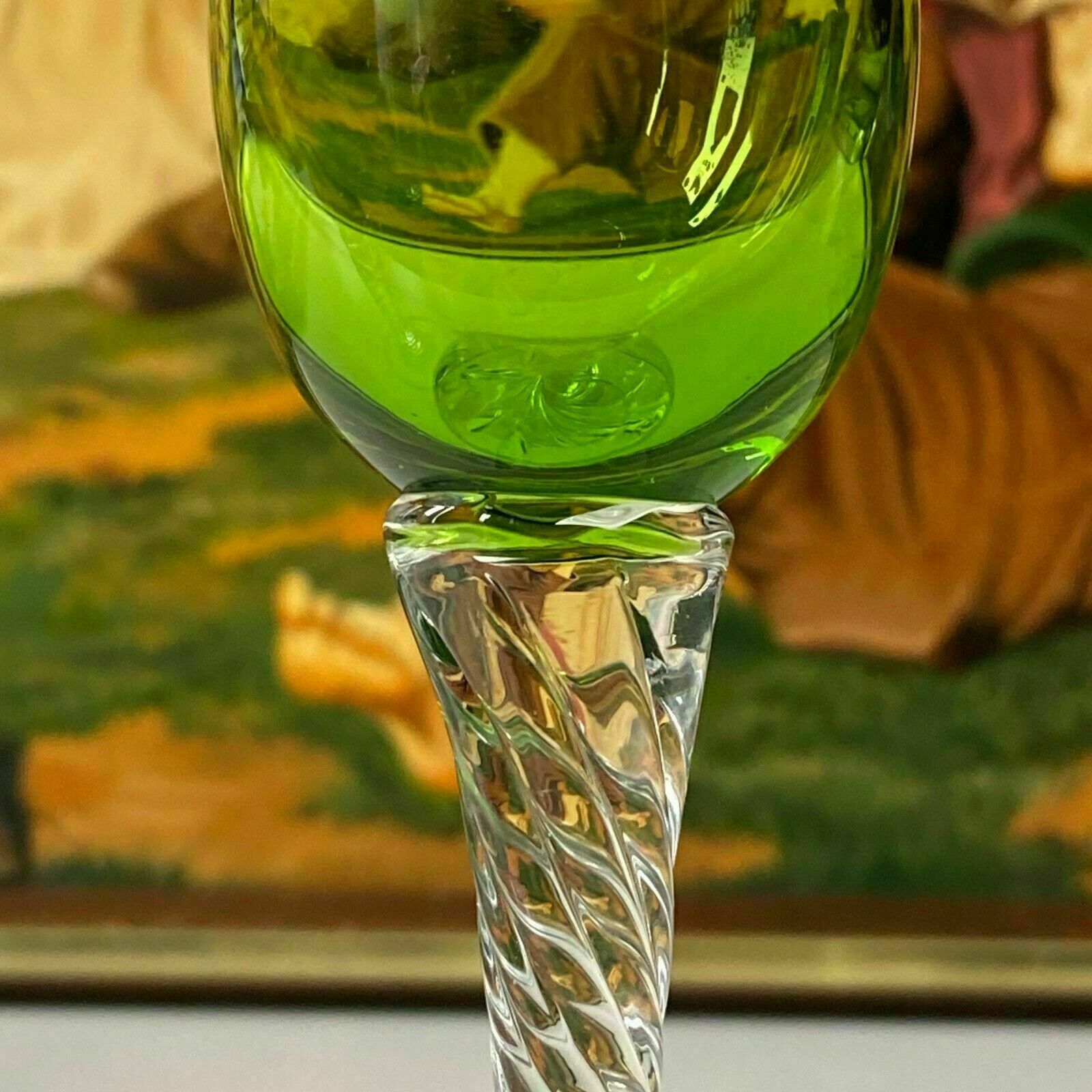 photo furniture A Pair Murano Tined Glass Flutes Coloured Glass Goblets, Years 1960s