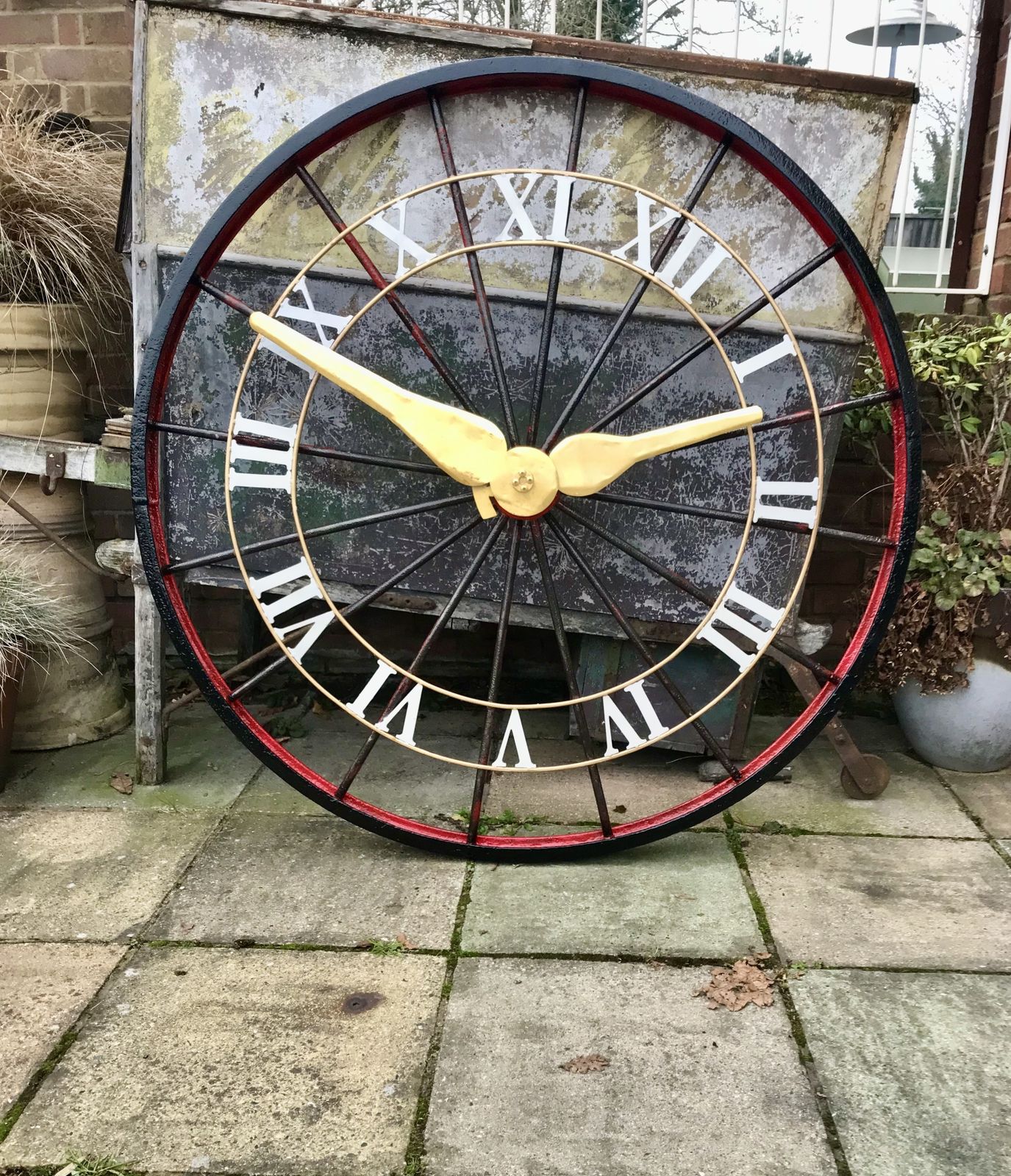Vintage Folk Art Clock Face, 1980s