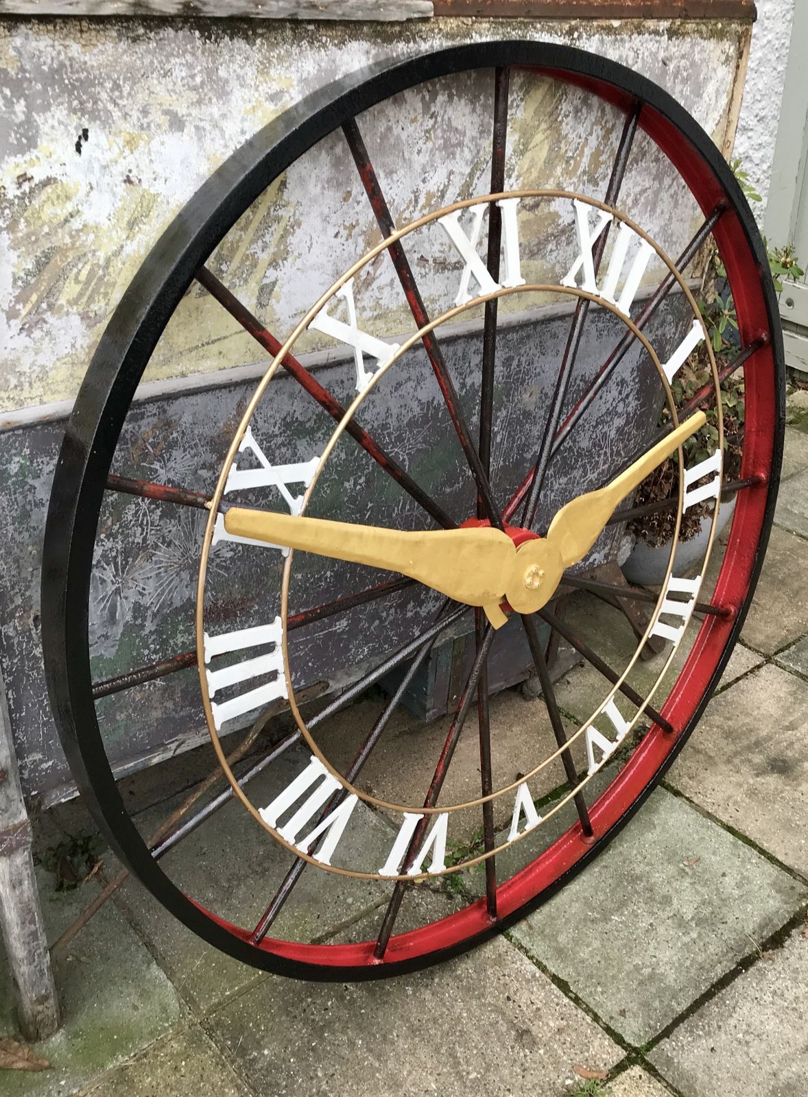 Vintage Folk Art Clock Face, 1980s photo vintage