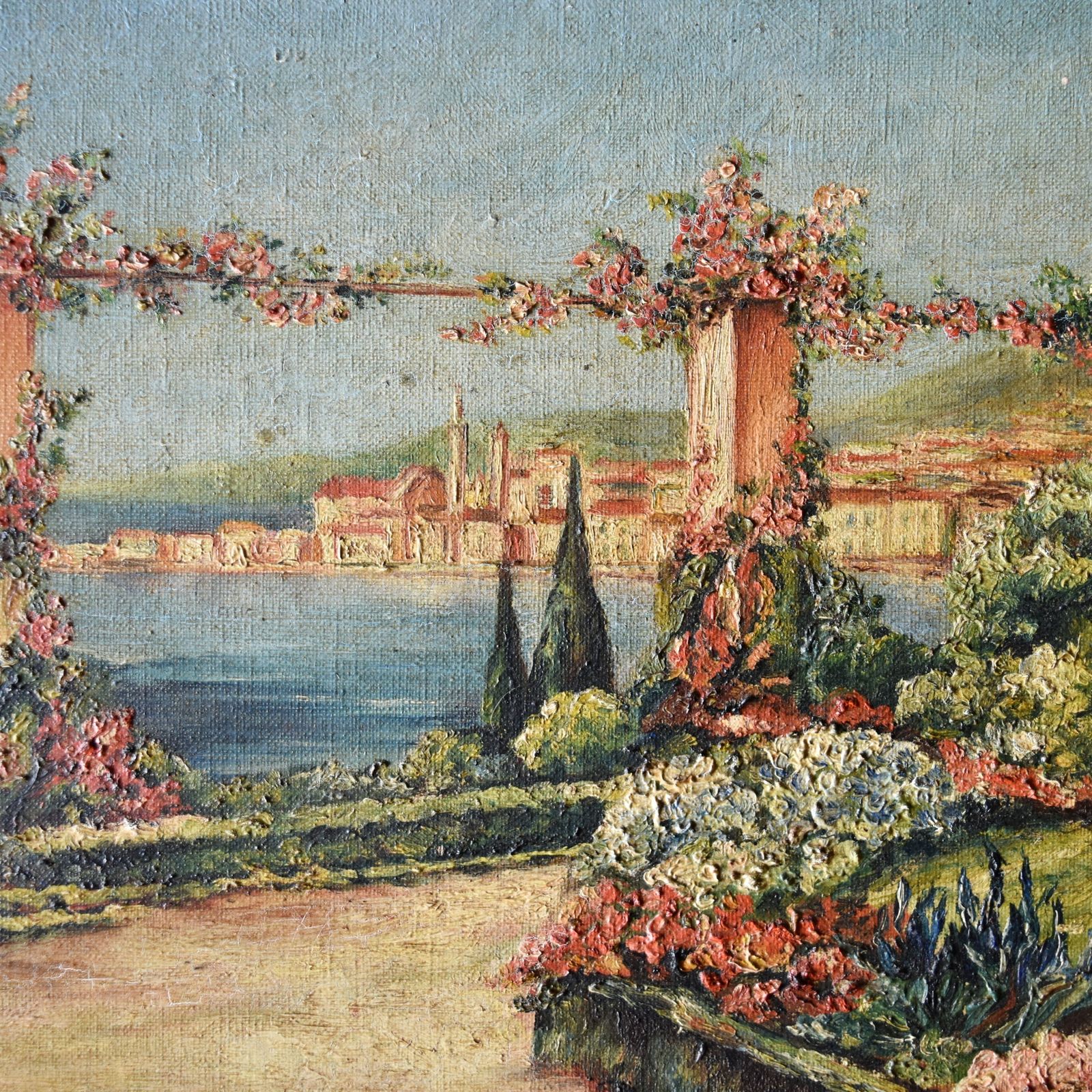 Pretty French Landscape Of A Mediterranean Scene. Circa 1920
