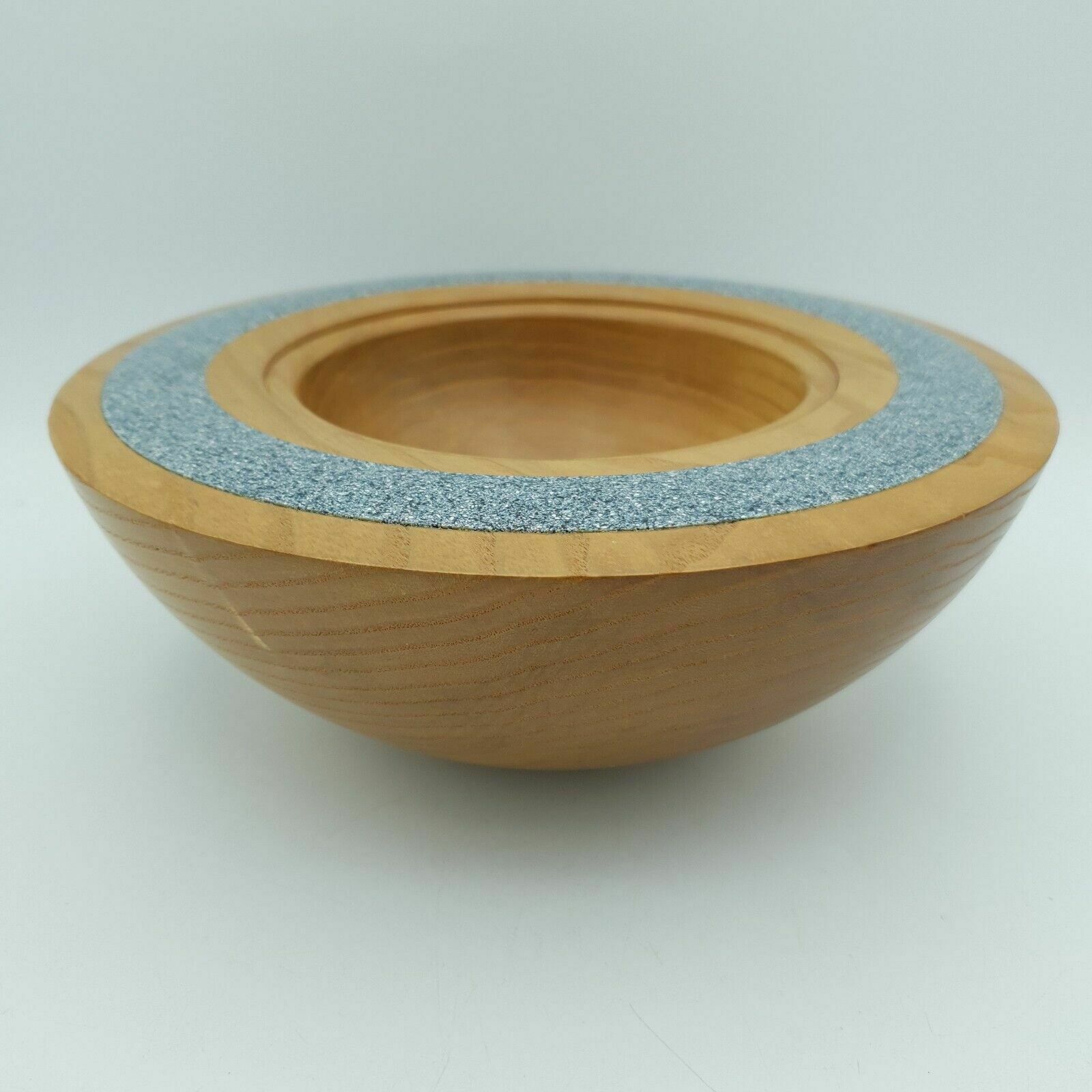 Chunky Ash Wood Bowl With Resin Insert Unique Handmade Trinket Bowl 22cm 1.1kg photo 50.0