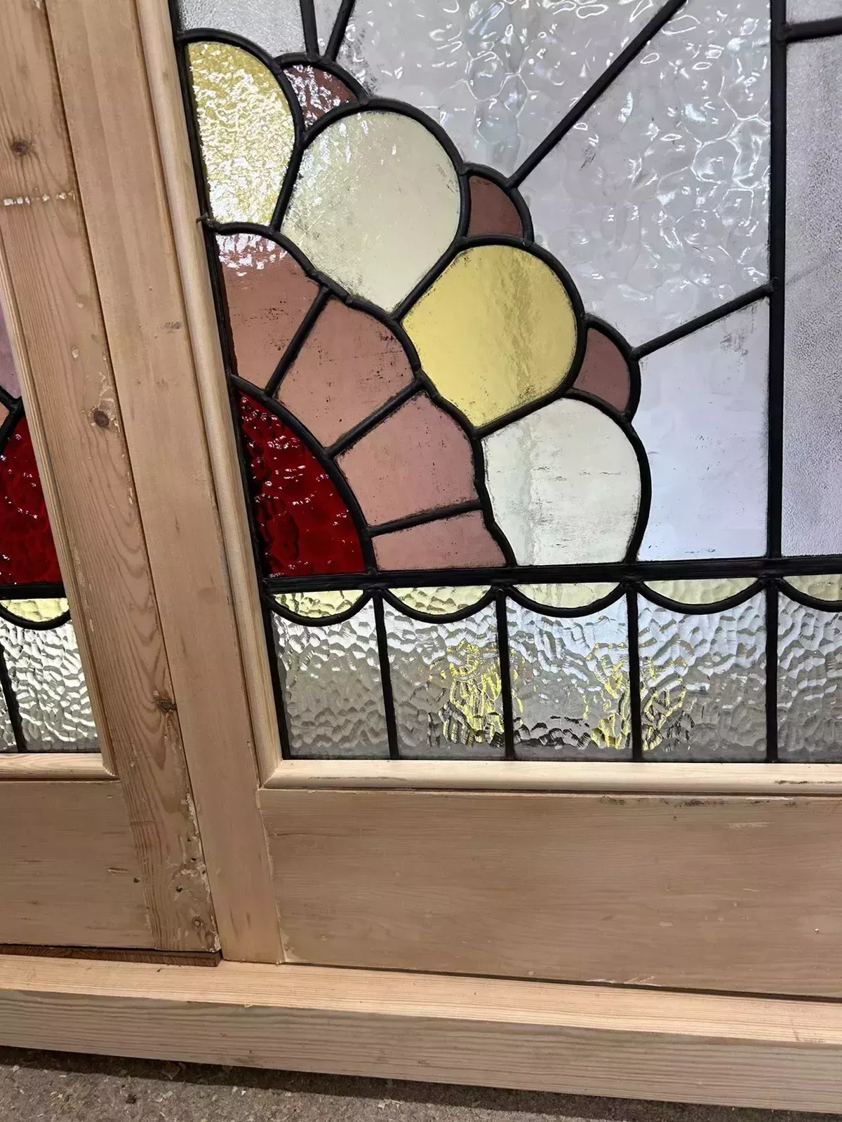 photo buy Art Deco Stained Glass Doors Antique Period Reclaimed Old French Lead Double Set
