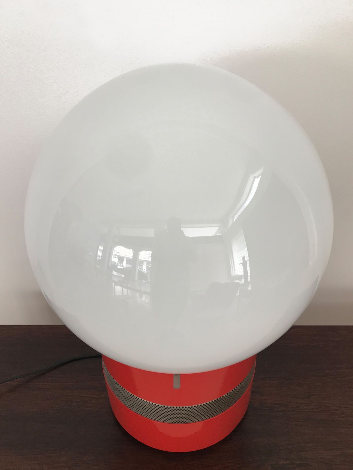 Italian Red Table Lamp "Mezzo Oracolo" Model Design Gae Aulenti For Artemide 1969 photo buy