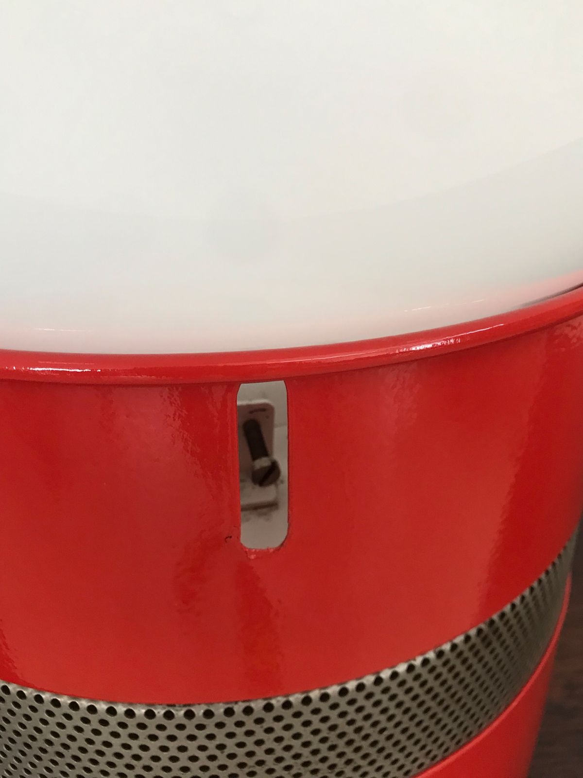 photo vinterior Italian Red Table Lamp "Mezzo Oracolo" Model Design Gae Aulenti For Artemide 1969