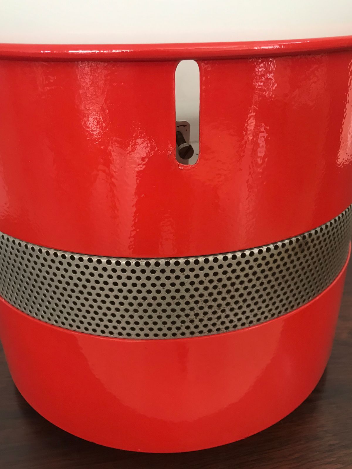 photo for sale Italian Red Table Lamp "Mezzo Oracolo" Model Design Gae Aulenti For Artemide 1969