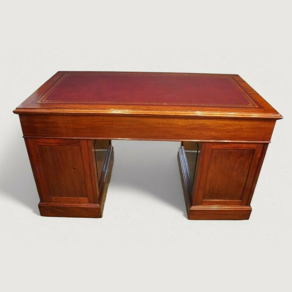 Edwardian Mahogany Pedestal Desk photo for sale