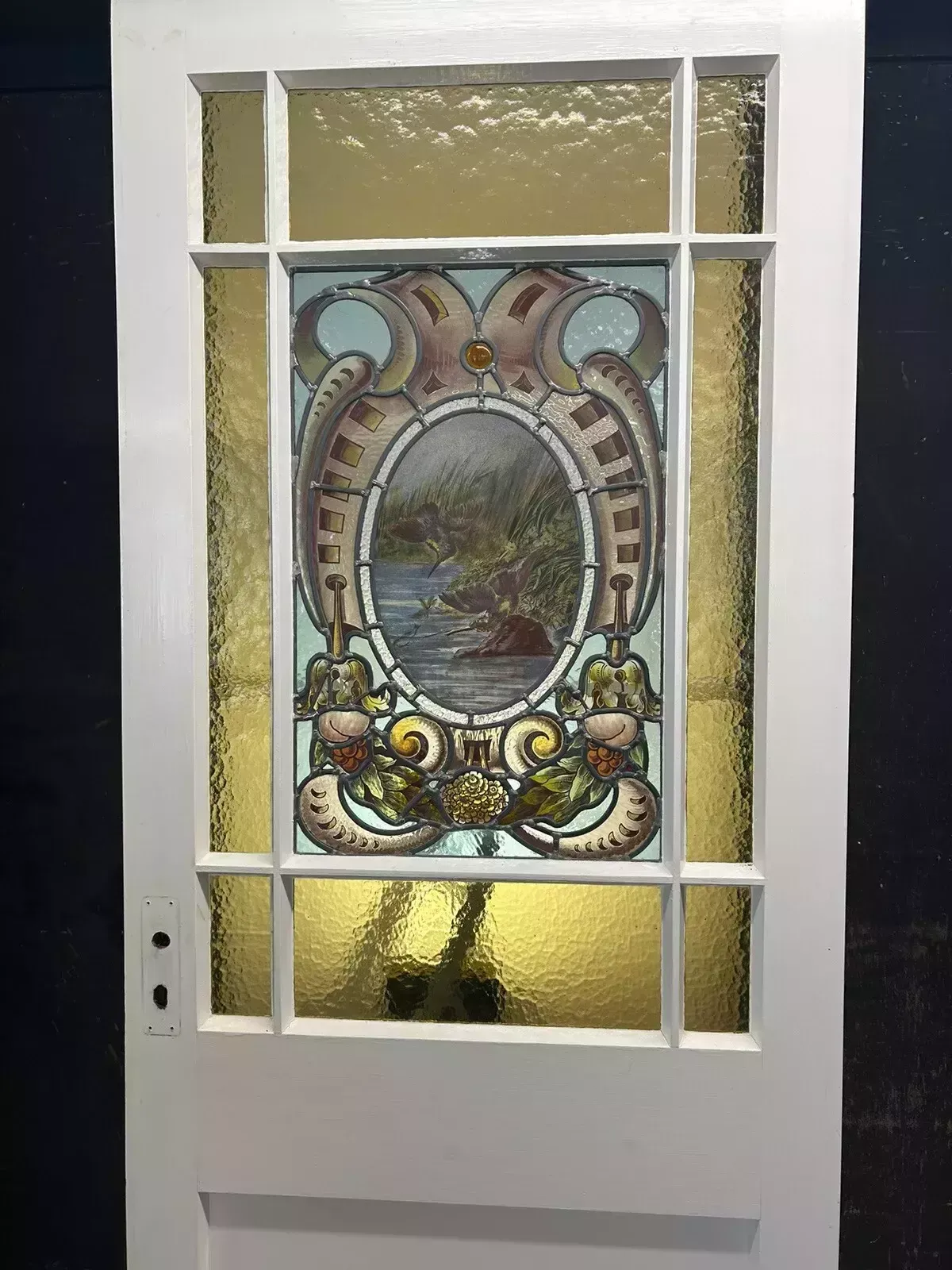 Victorian Stained Glass Door Reclaimed Period Old Antique Vestibule Internal photo Home Fixtures