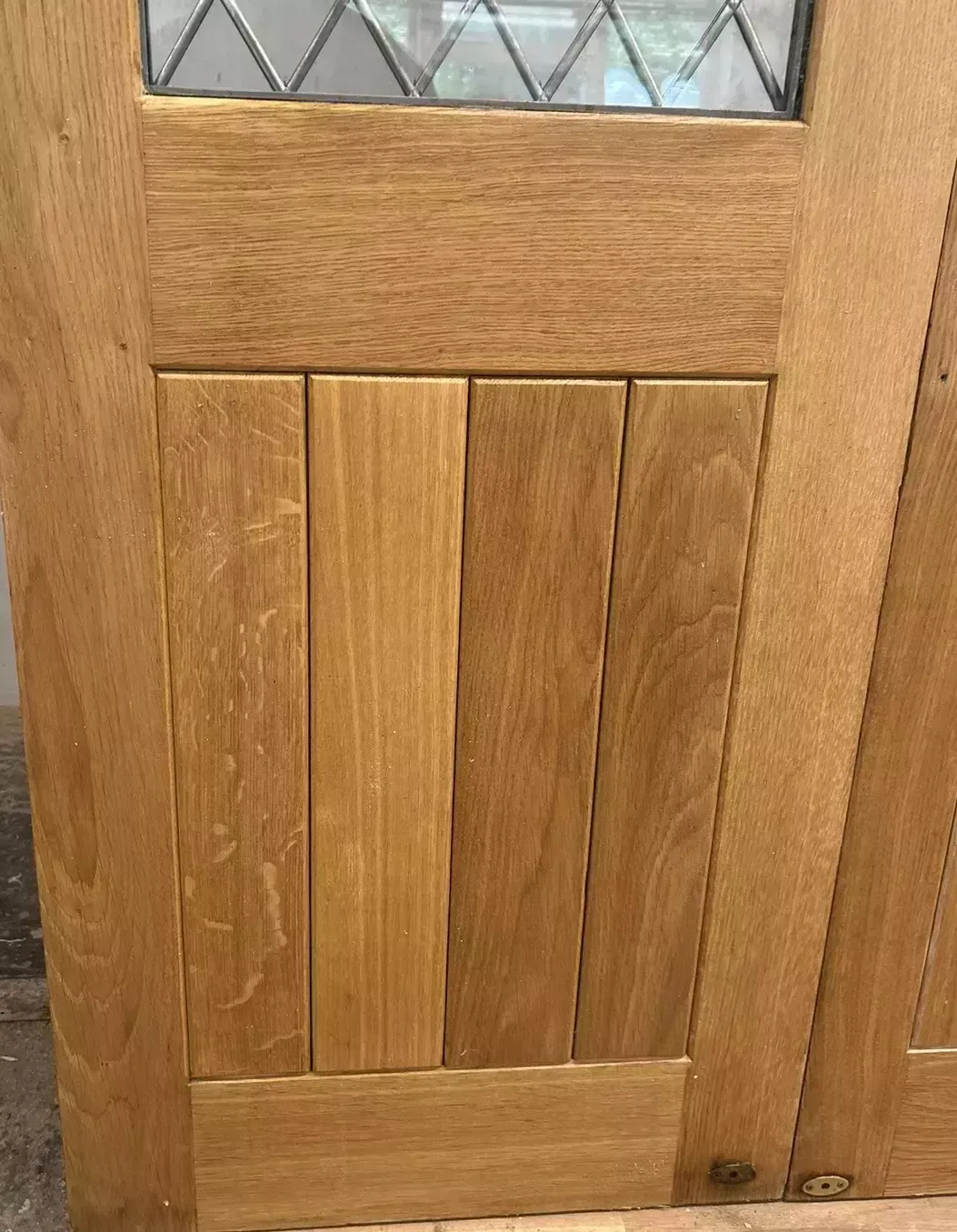 photo for sale Solid Oak French Door Set Double Glazed 2 Antique Leaded Period Reclaimed Wood