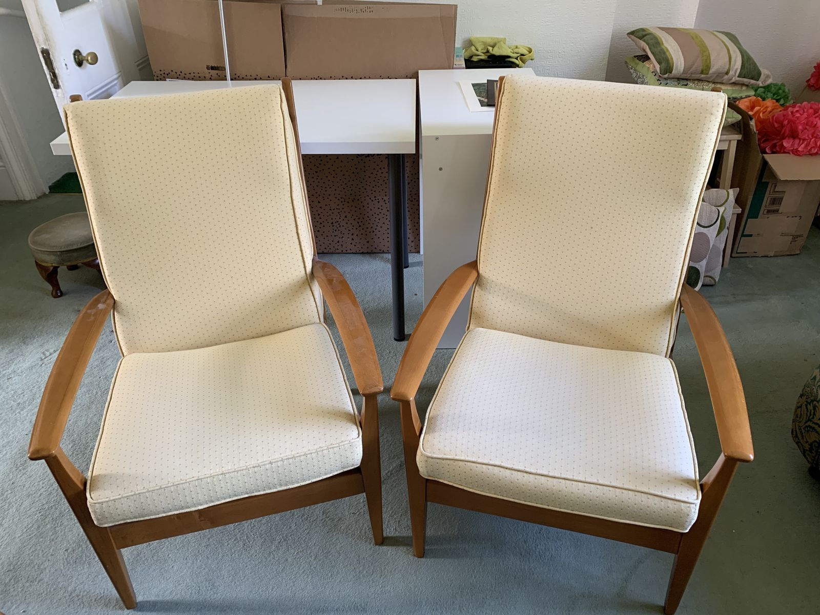 Pair Of Mid Century Cintique Armchairs