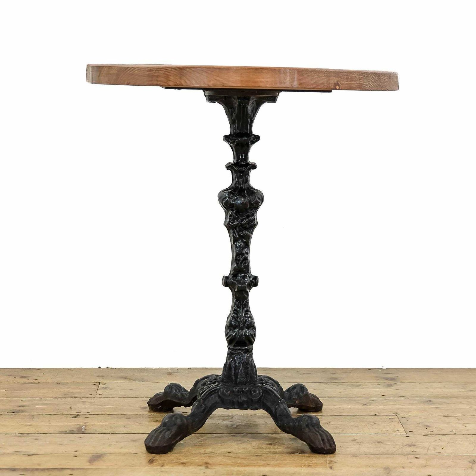 Antique Cast Iron Table Base | Antique Furniture | Oak Topped Table | Pub Table (M 5494) photo furniture