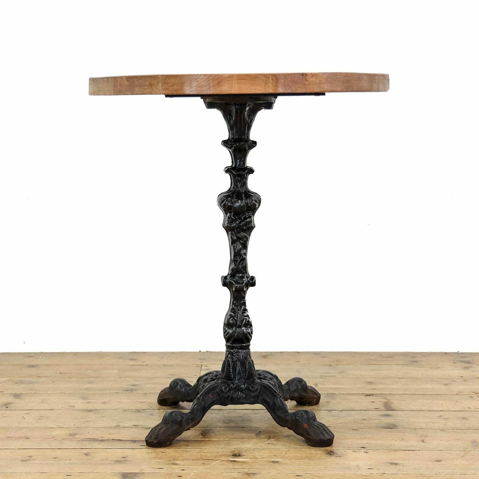 Antique Cast Iron Table Base | Antique Furniture | Oak Topped Table | Pub Table (M 5494) photo Furniture