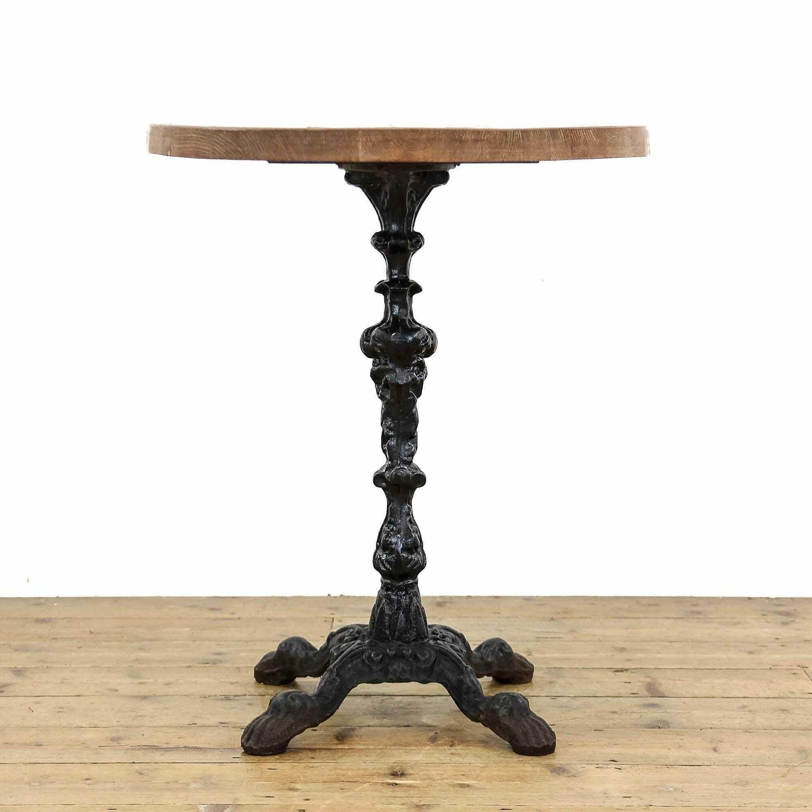 Antique Cast Iron Table Base | Antique Furniture | Oak Topped Table | Pub Table (M 5494) photo 395.0