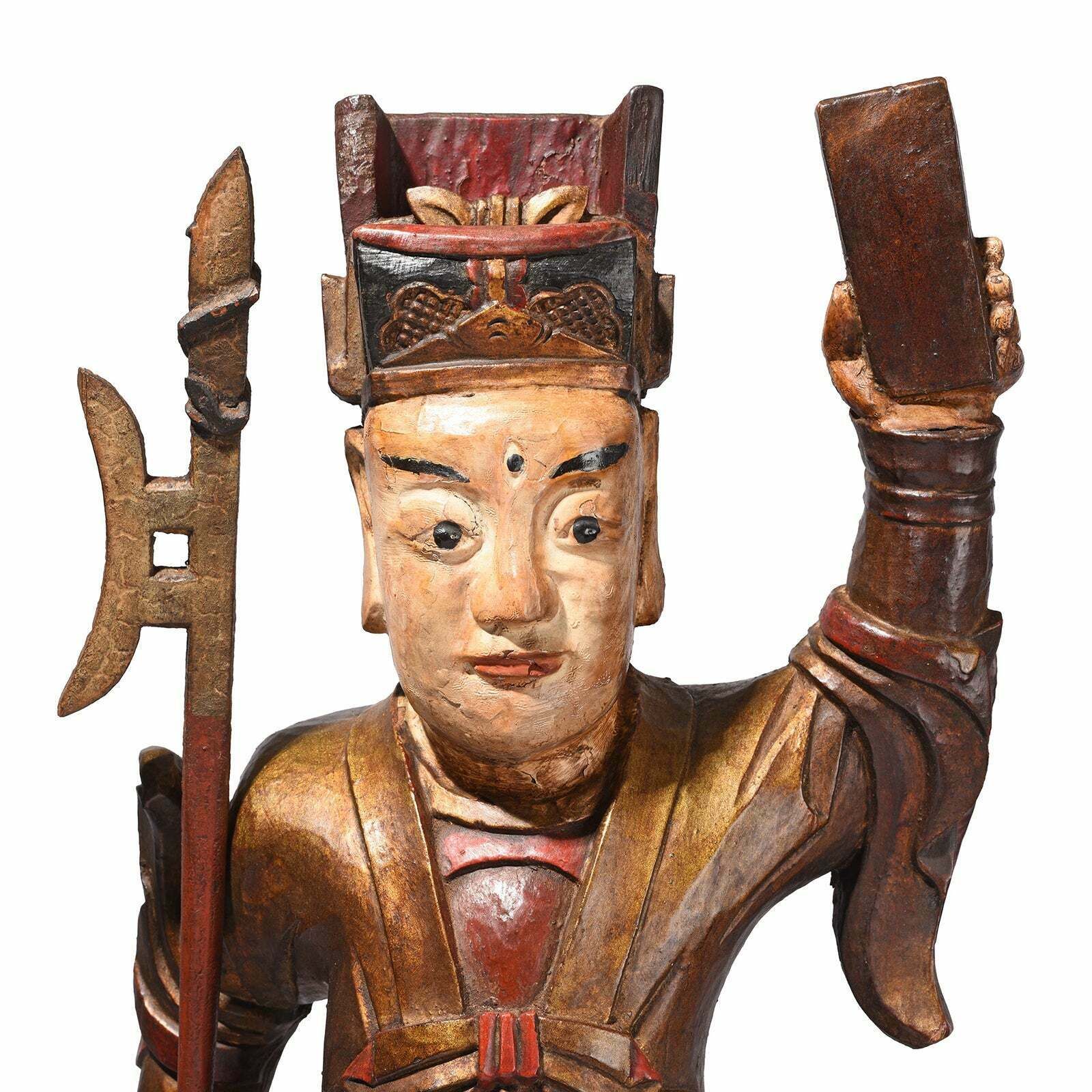 Antique Chinese Erlang Shen Taoist Statue   19th Century photo for sale