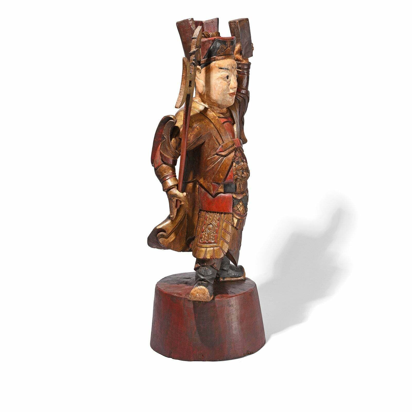 photo furniture Antique Chinese Erlang Shen Taoist Statue   19th Century