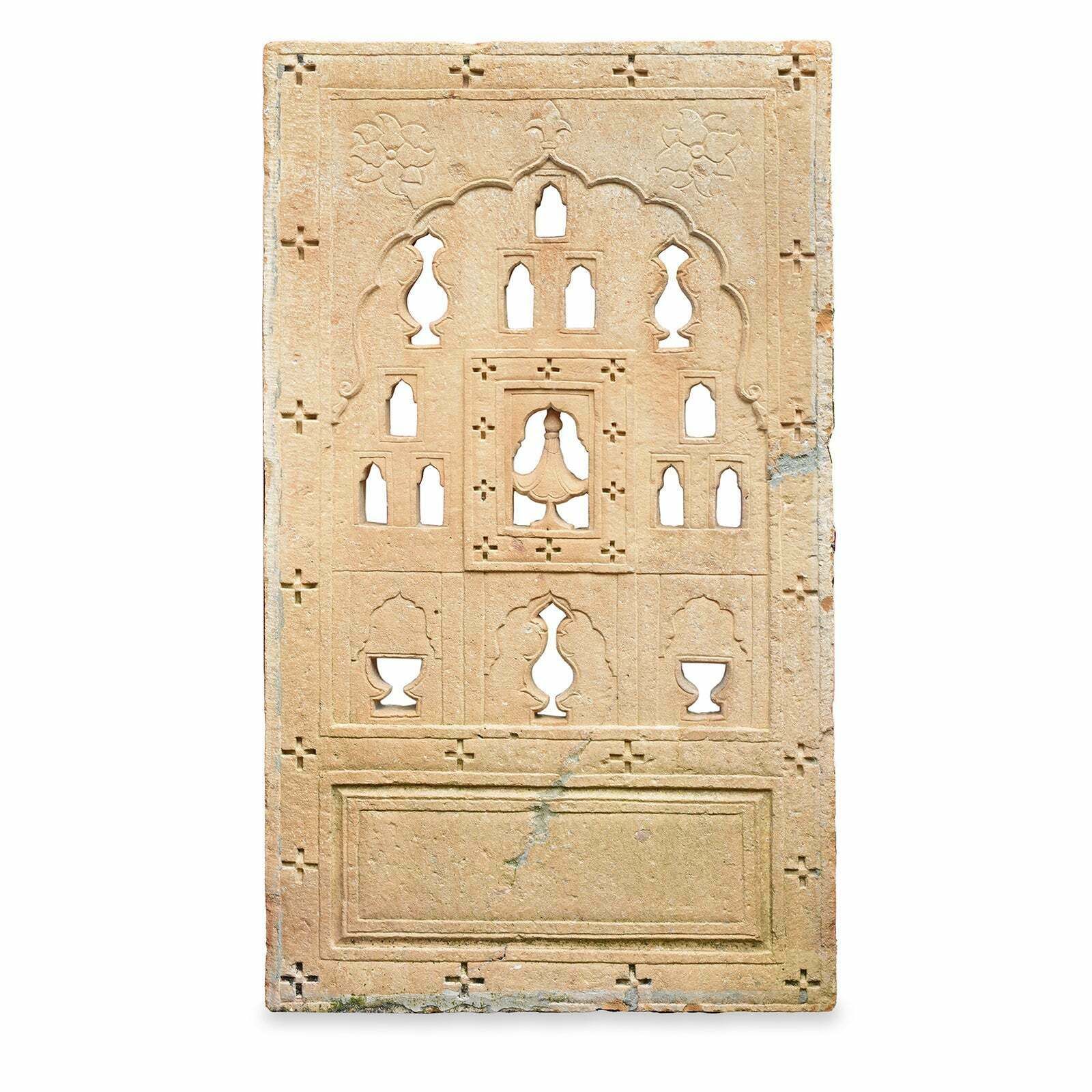 Antique Indian Mughal Stone Jharoka Panel 19th Century