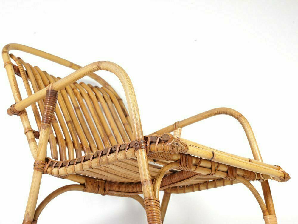 Mid Century Rattan Lounge Chair, 1950s photo furniture