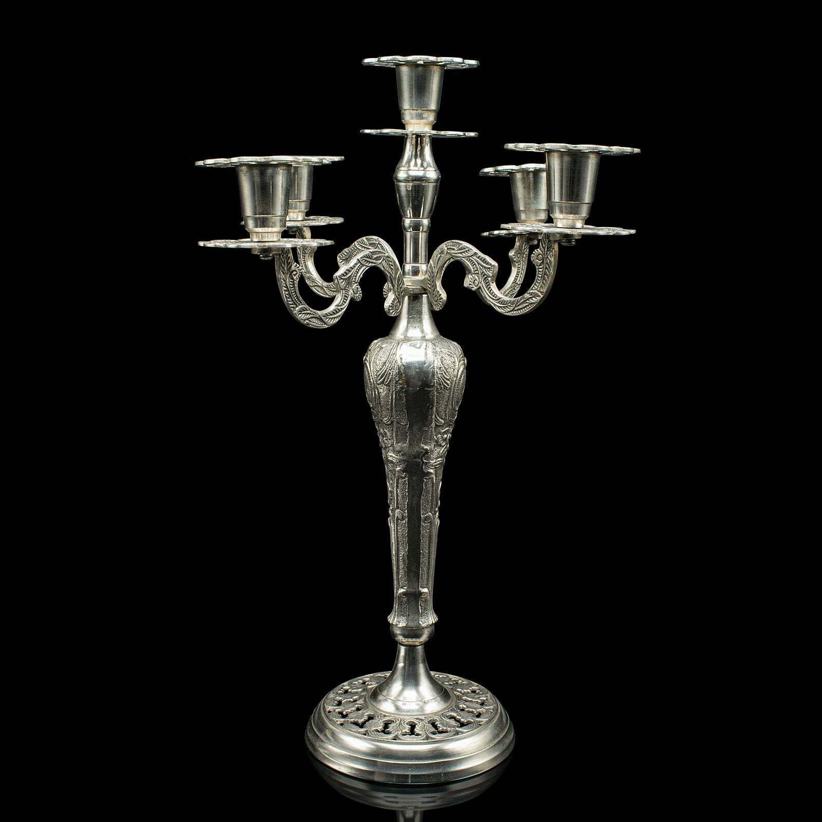 Vintage 4 Branch Candlestick, Candelabra, Table Centrepiece, Art Deco, C.1940 photo for sale