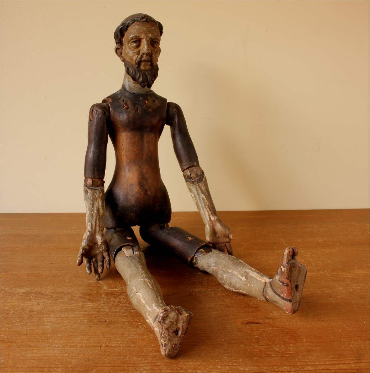 Mannequin Lay Figure. Wooden Articulated Jesus Christ Santos Doll. 18th Century. photo Home Decor