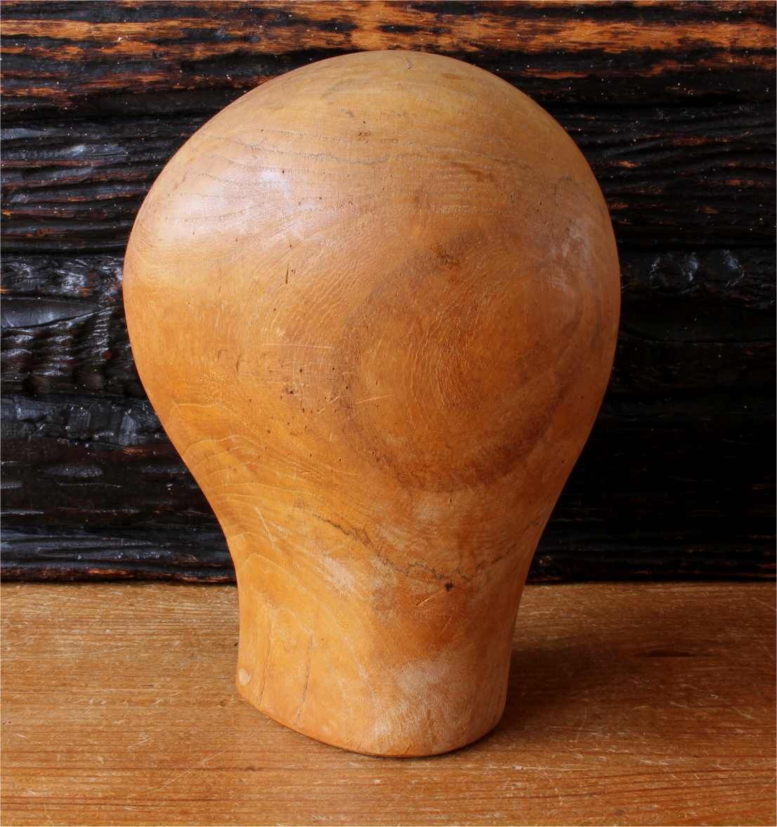 Size 49 Wig Block. Small French Wooden Milliner's Head Hat Display Stand photo furniture