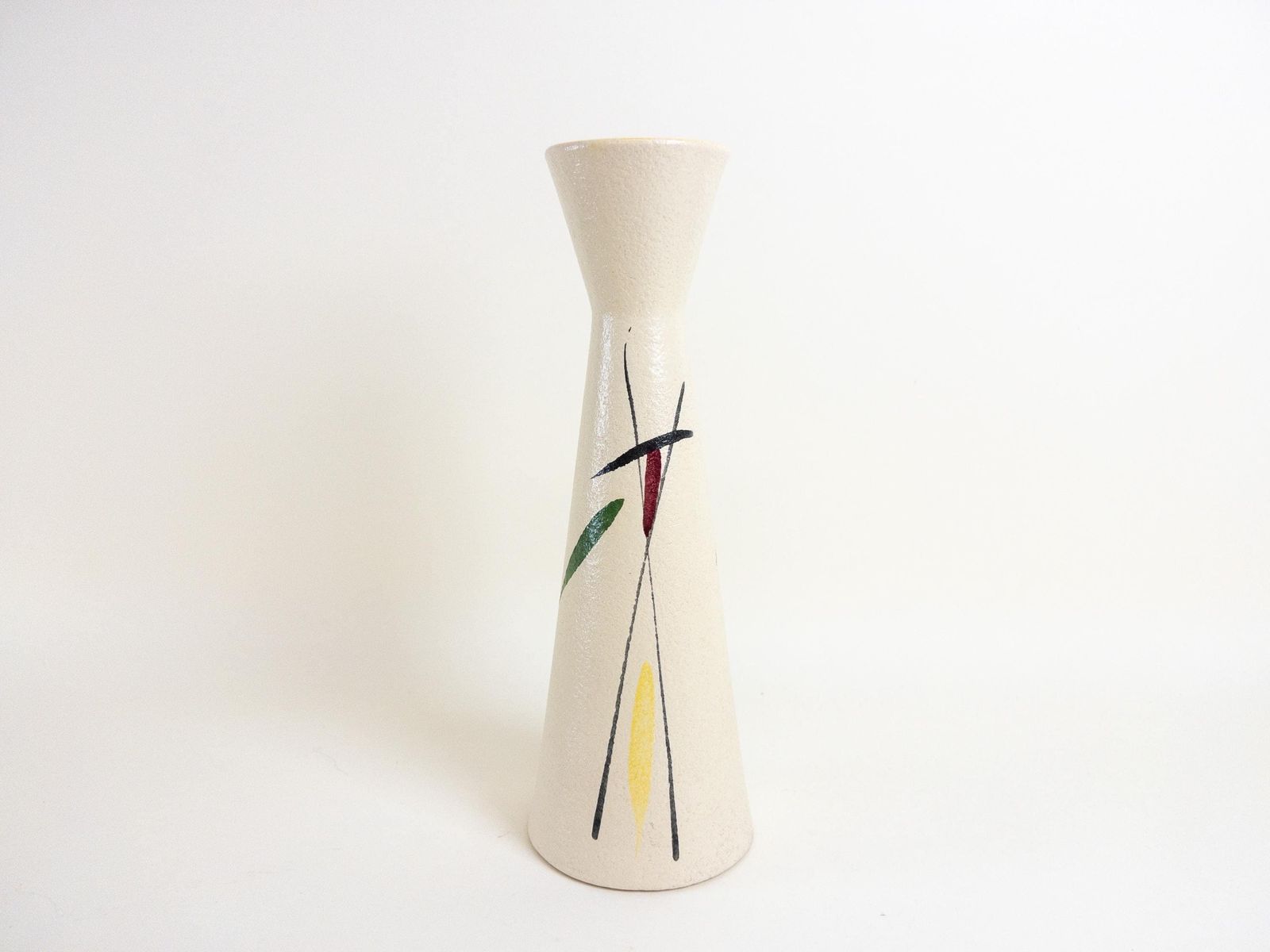 Scheurich Und Greulich 1950s Mid Century Vase   Hand Painted West German Pottery Vase 28 Cm Tall