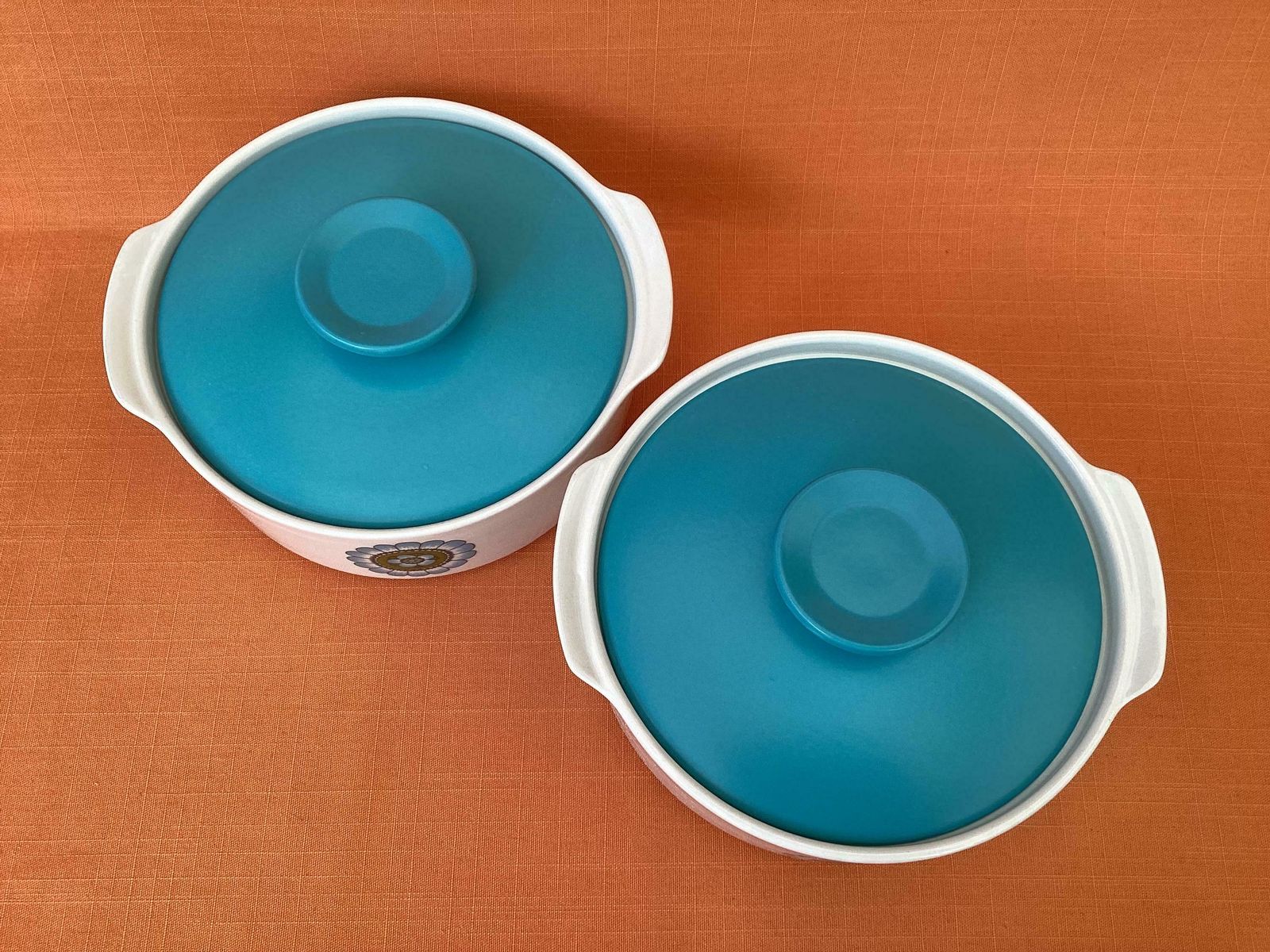 1970s J&G Meakin Capri Tureens (Sold As A Pair), Meakin Capri Vegetable Dishes, Retro Meakin Serving Dishes, Retro Meakin Capri Lidded Dish photo Home Decor