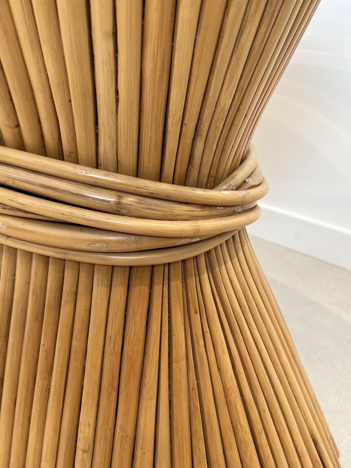 photo for sale “Epi De Blé” Bamboo Dining Table By American Designer Elinor Mc Guire