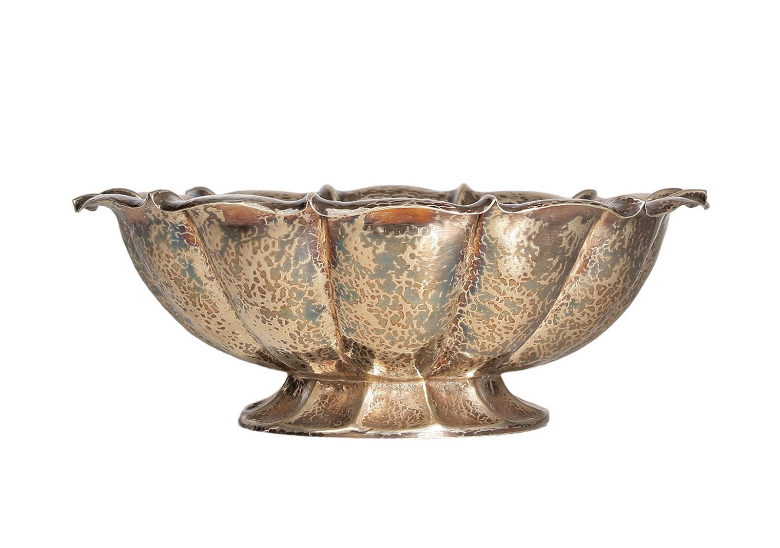 1910s Vienna Secession Patinated Silvered Metal Veined Serving Bowl/Centerpiece Designed By Dagobert Peche For Wiener Werkstätte, Austria photo furniture